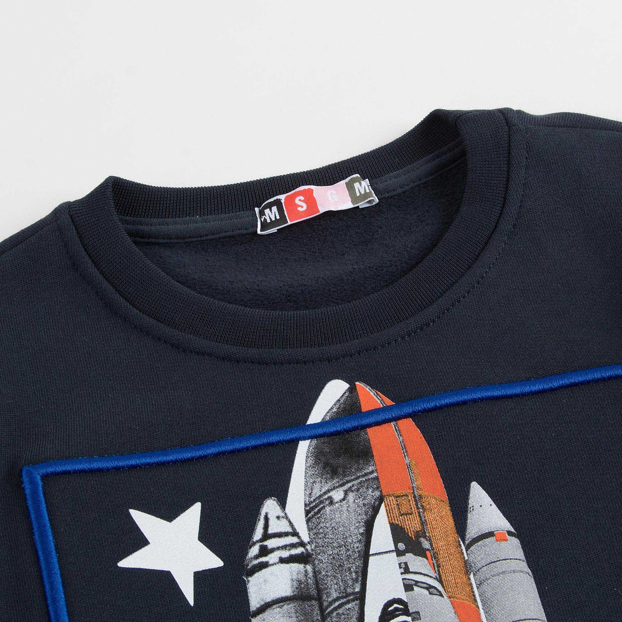 Boys Navy Blue Rockets Printed Sweatshirt