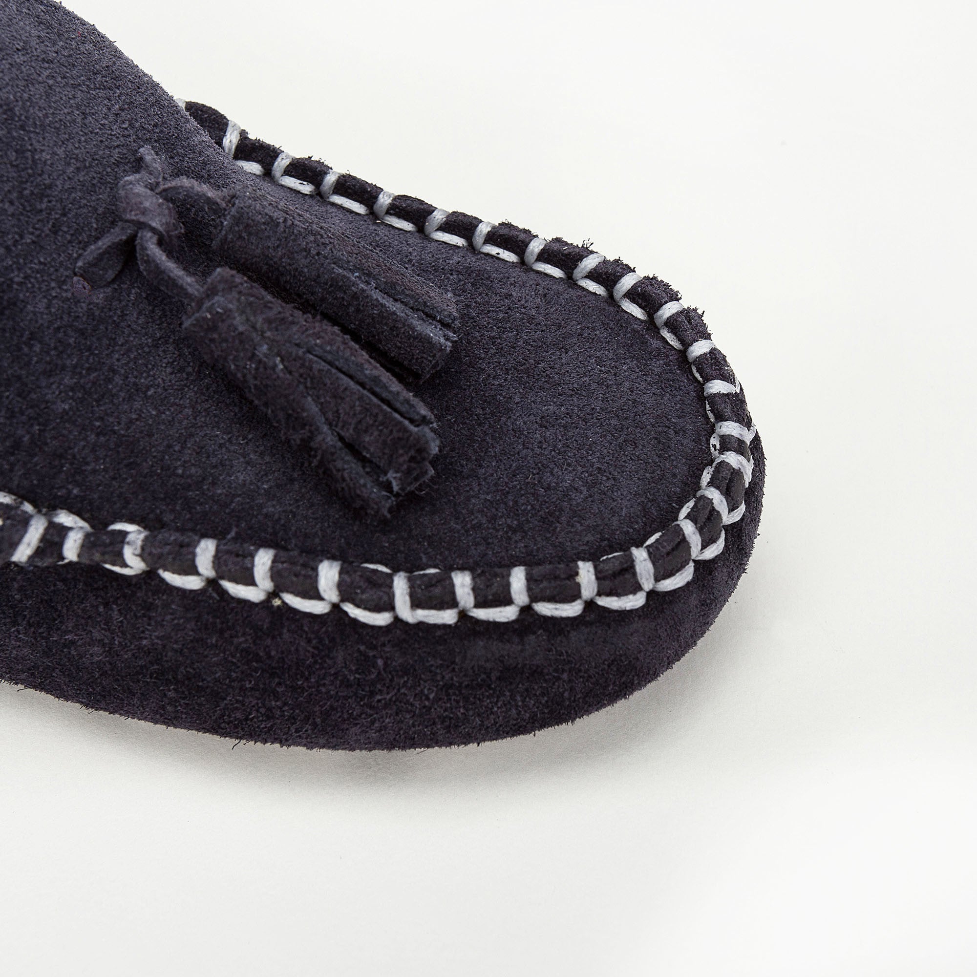 Boys & Girls Navy Blue Suede Leather Tasselled Loafers