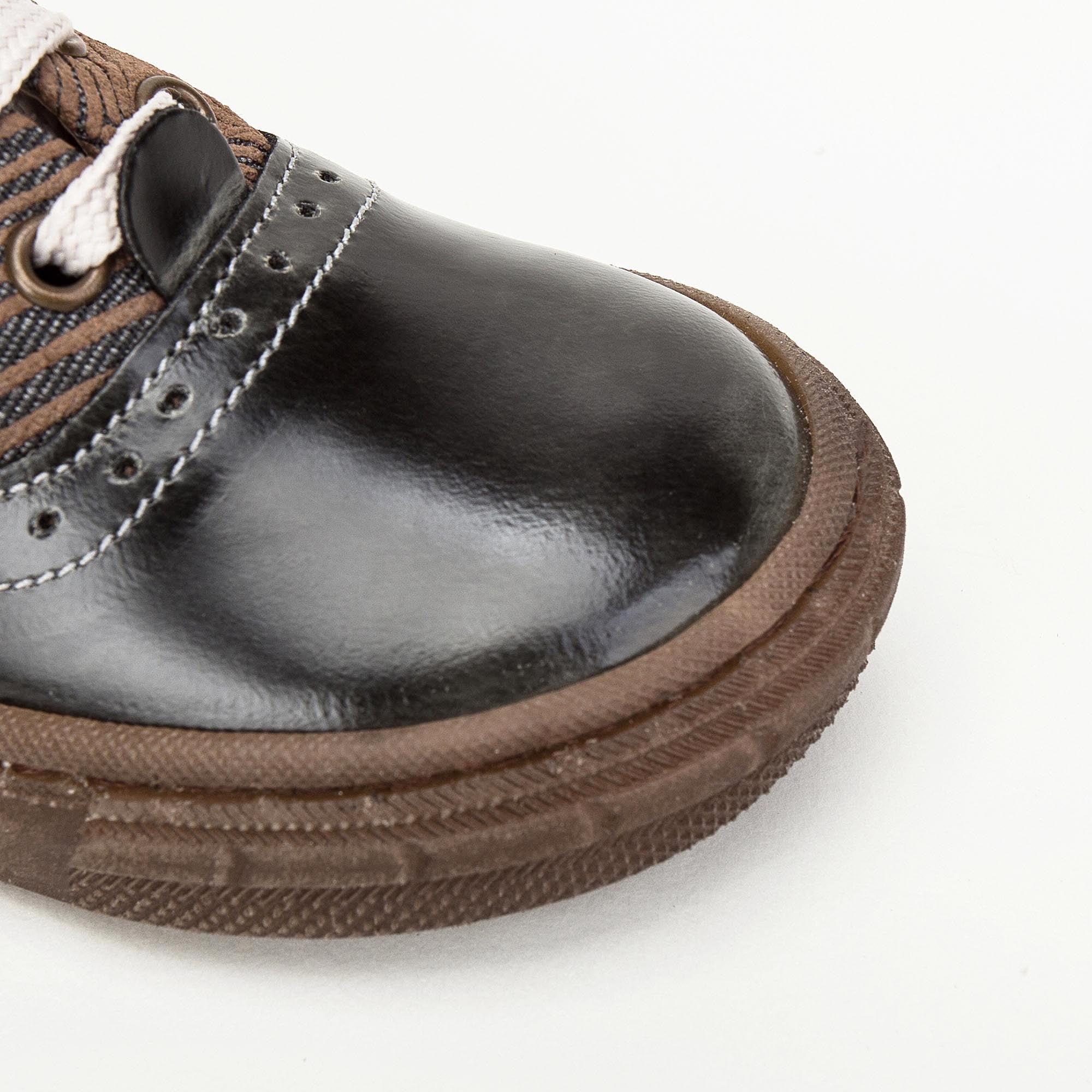 Boys Brown Cow Leather Mooring Rope Shoes