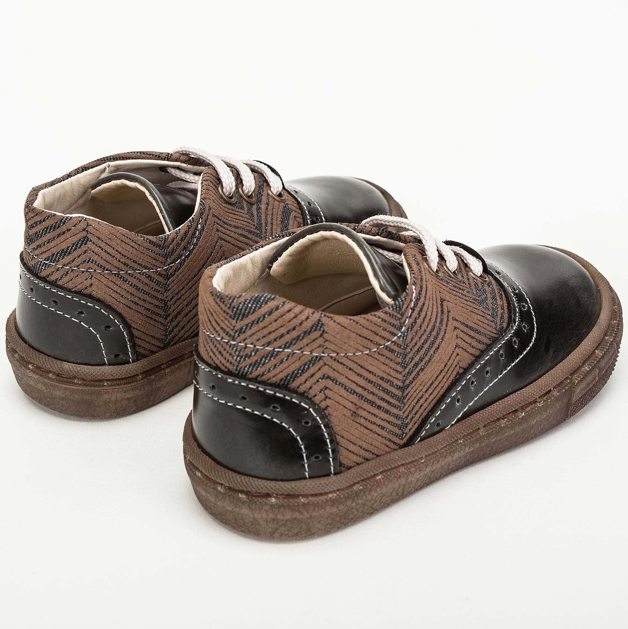 Boys Brown Cow Leather Mooring Rope Shoes