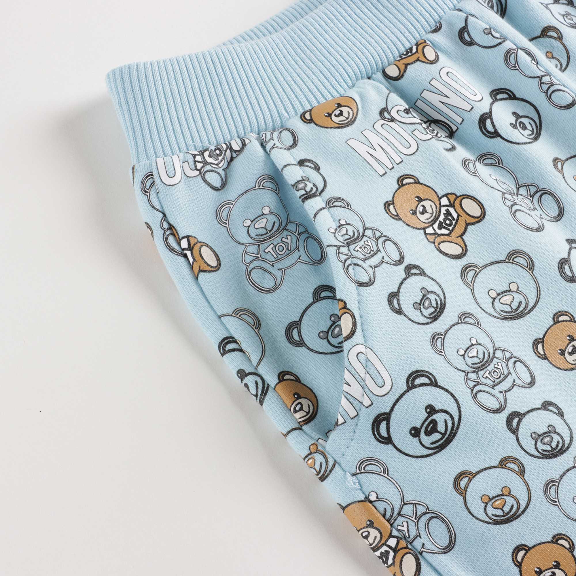 Baby Boys Blue Printed Cotton Set