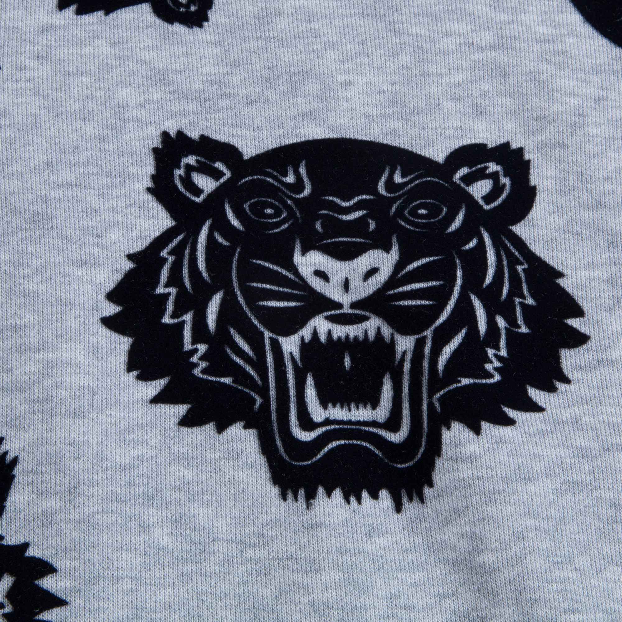 Boys Marl Grey With Tiger Cotton Sweatshirt