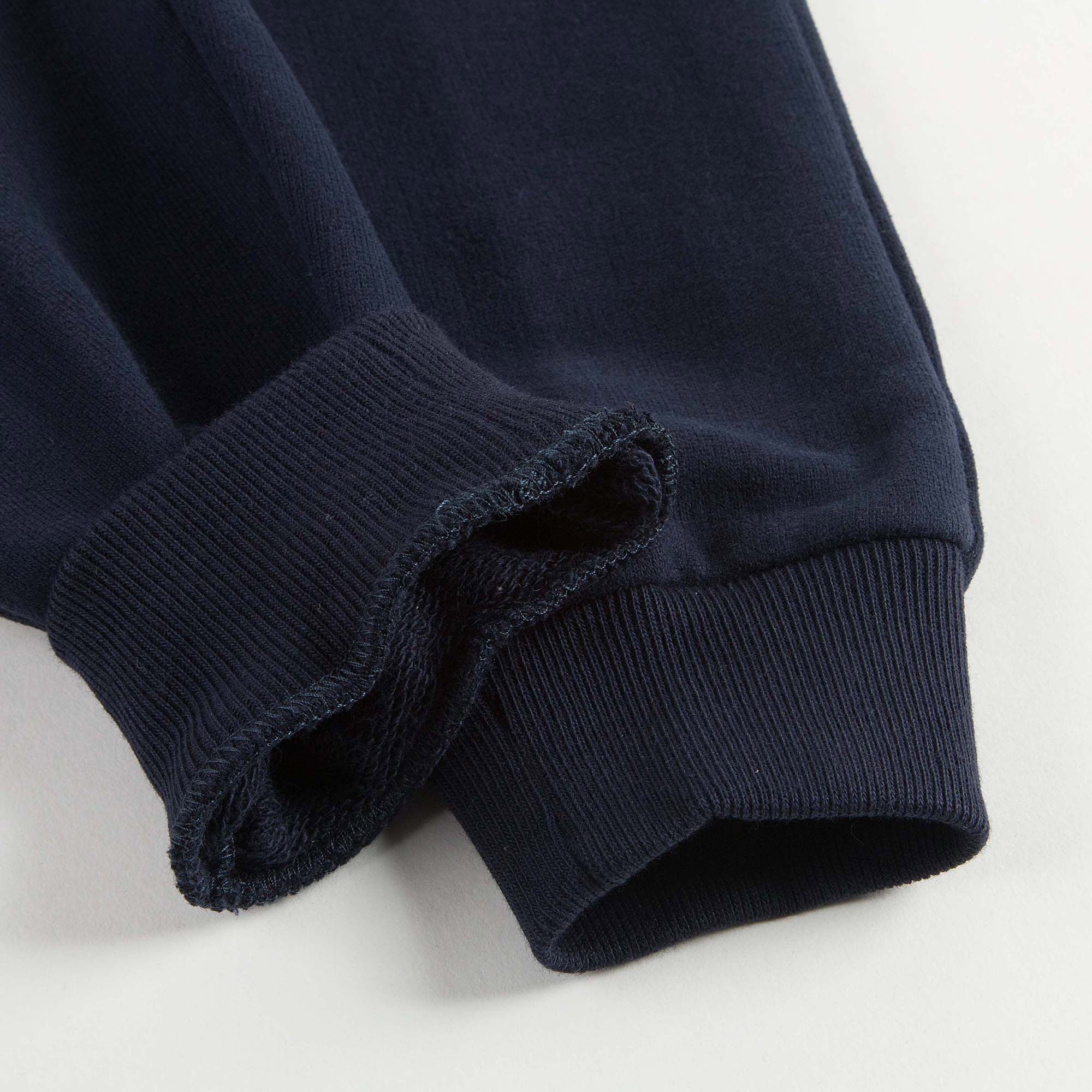 Boys Navy Blue Cotton Rinbbed Cuffs Trouser