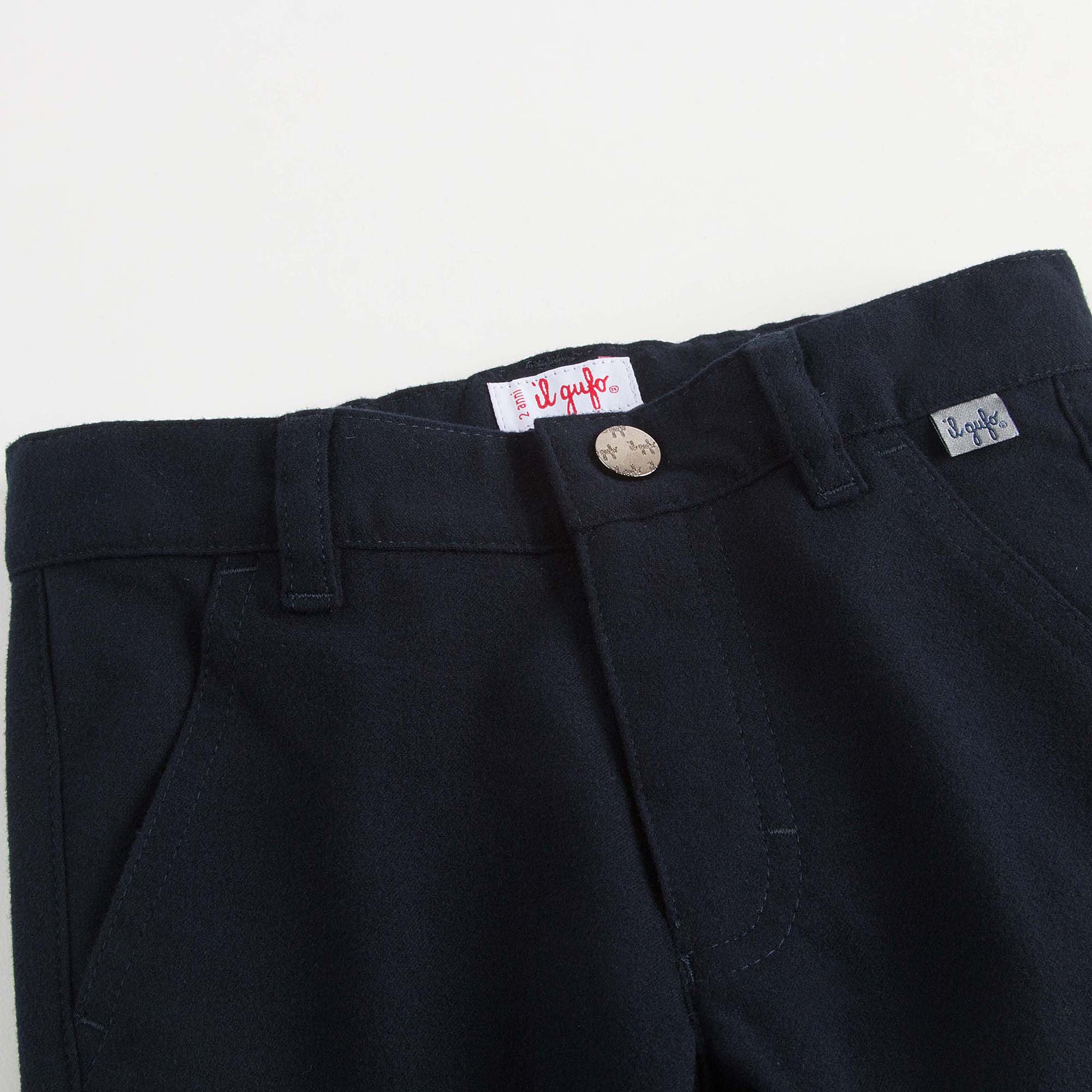 Boys Steel Navy Rib Cuffs Trouser