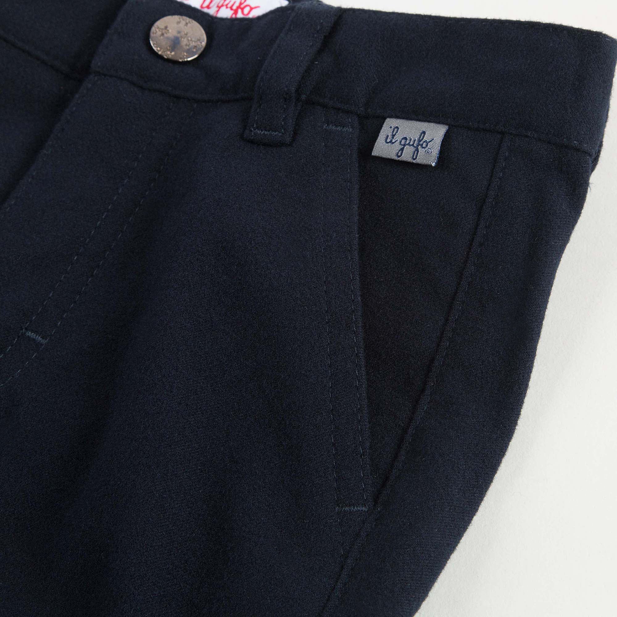 Boys Steel Navy Rib Cuffs Trouser