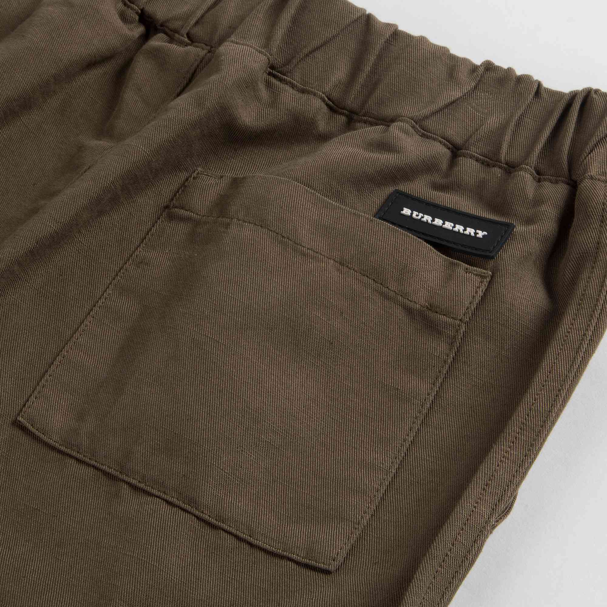 Boys Olive Cotton Trousers