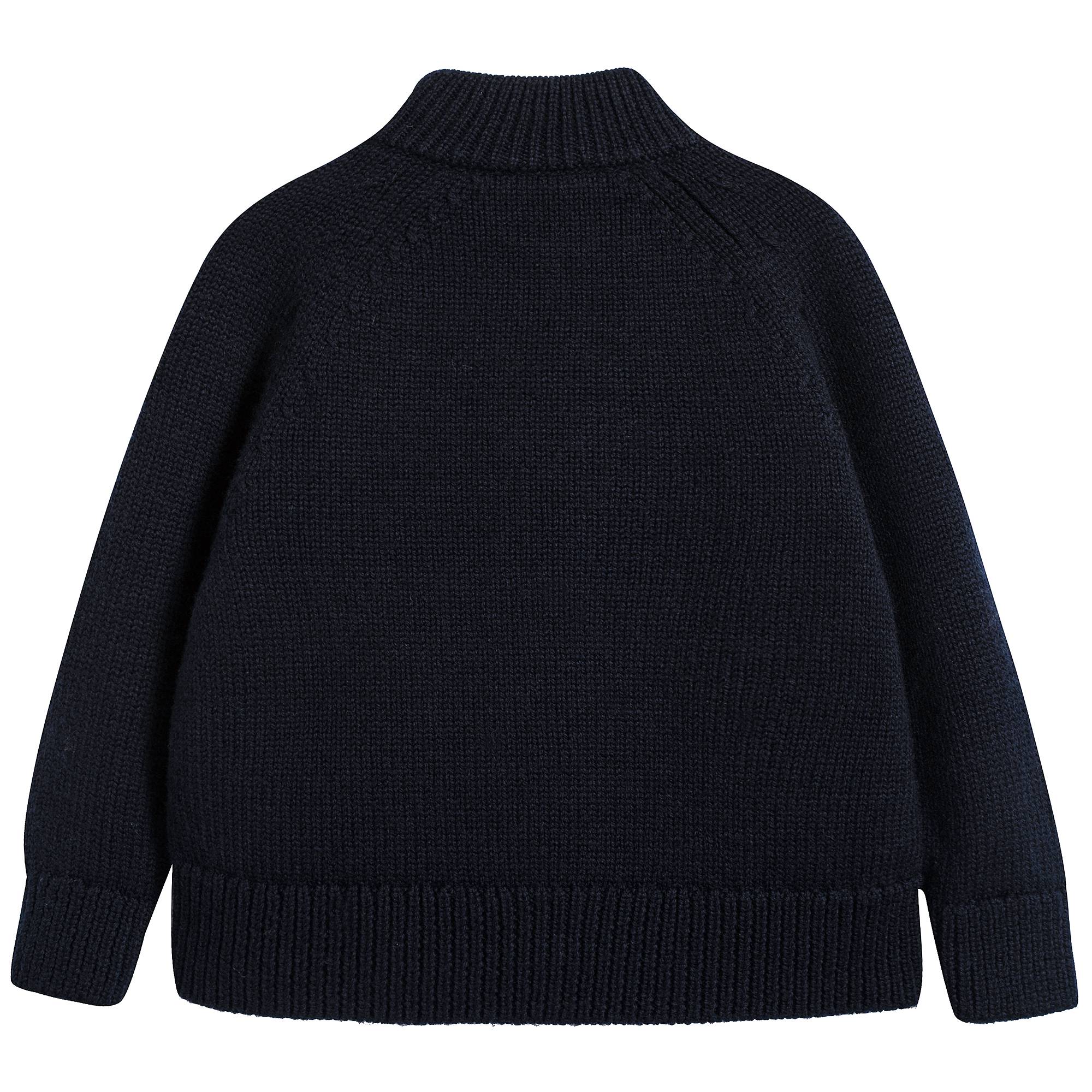 Boys Navy Blue "MAGLIA TRICOT" Cardigan