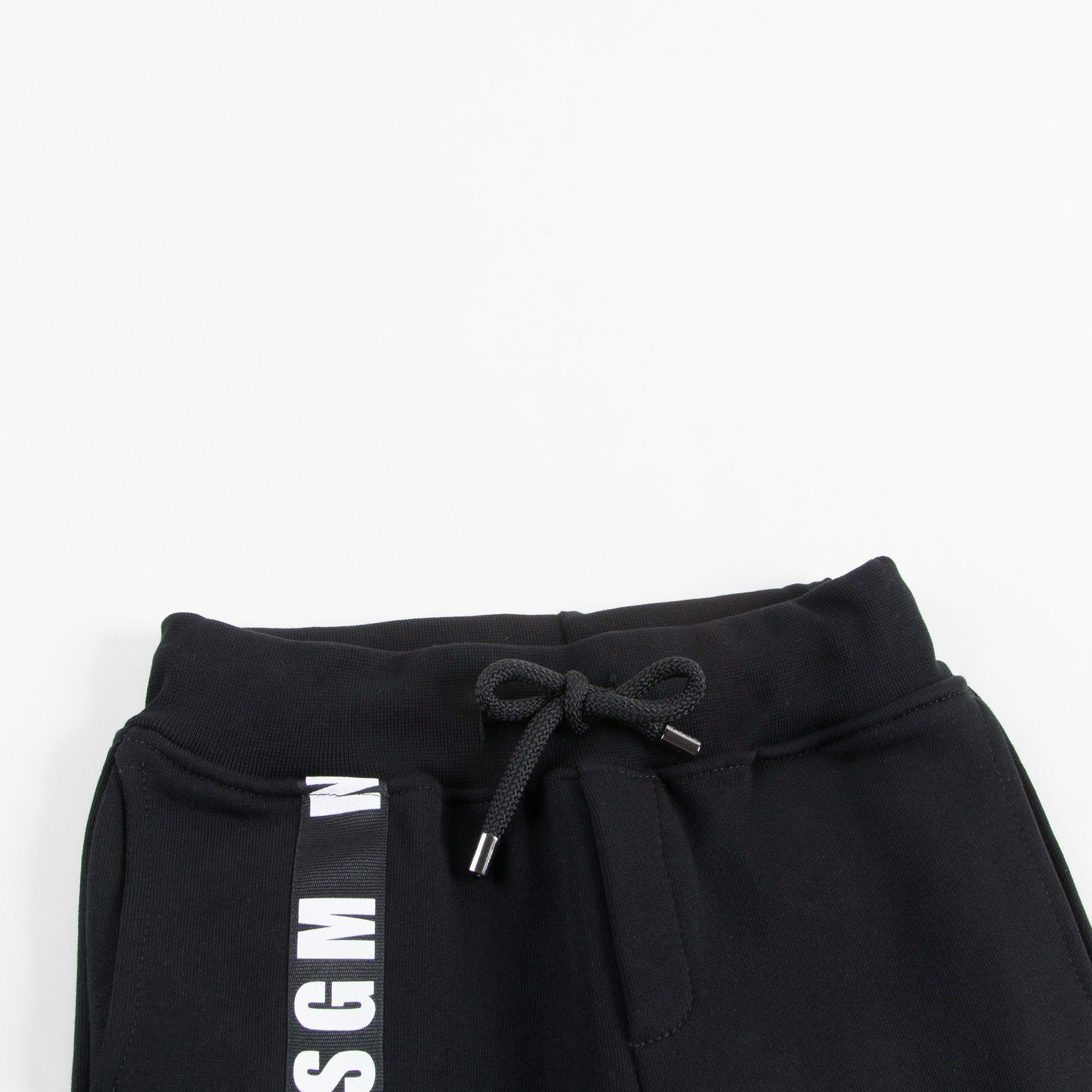 Boys & Girls Black Trousers With Logo Strip