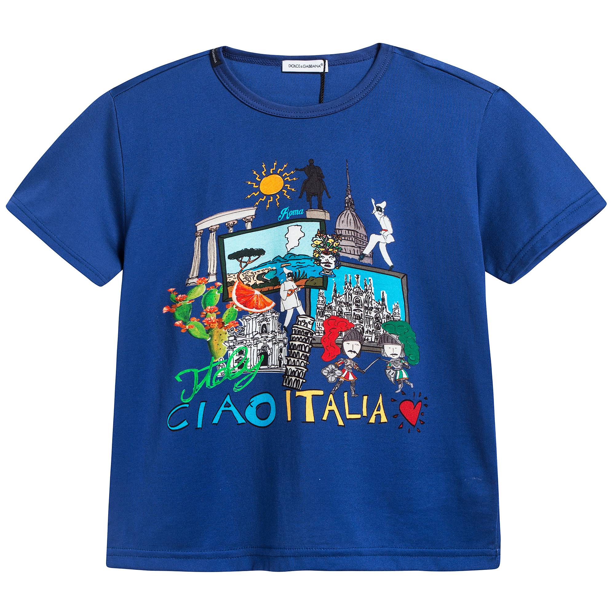 Boys Blue Printed T-shirt