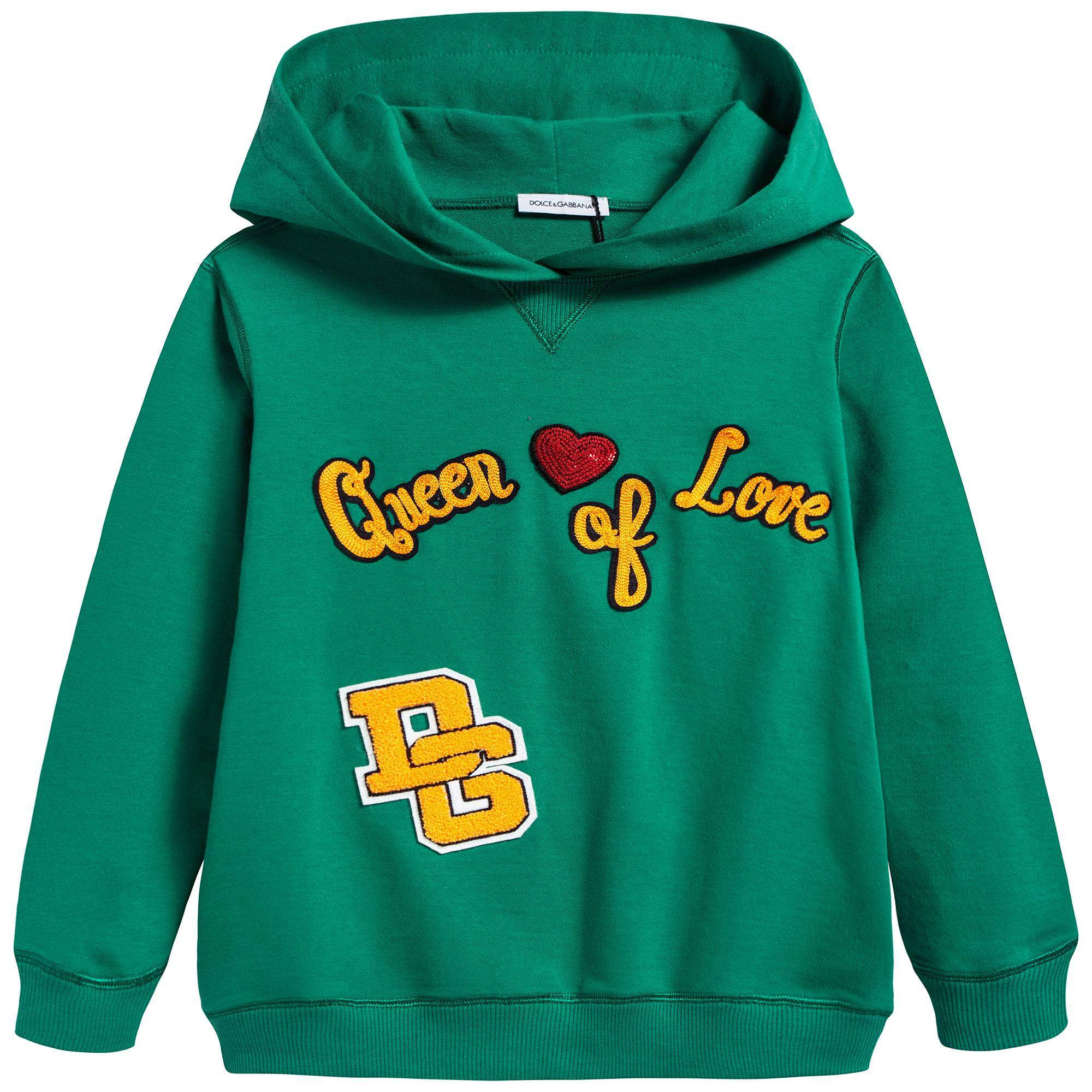 Boys&girls Green Embroidered Cotton Coat