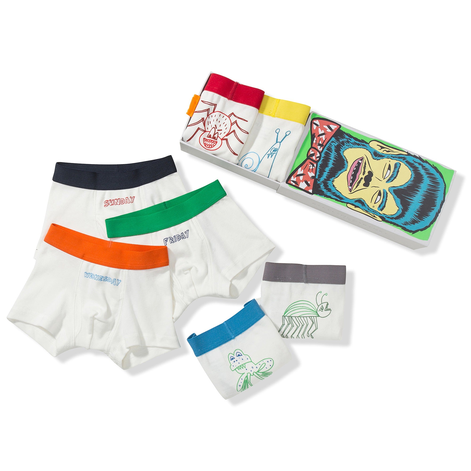 Boys White Organic Cotton Underwear 7 Pack Gift Set