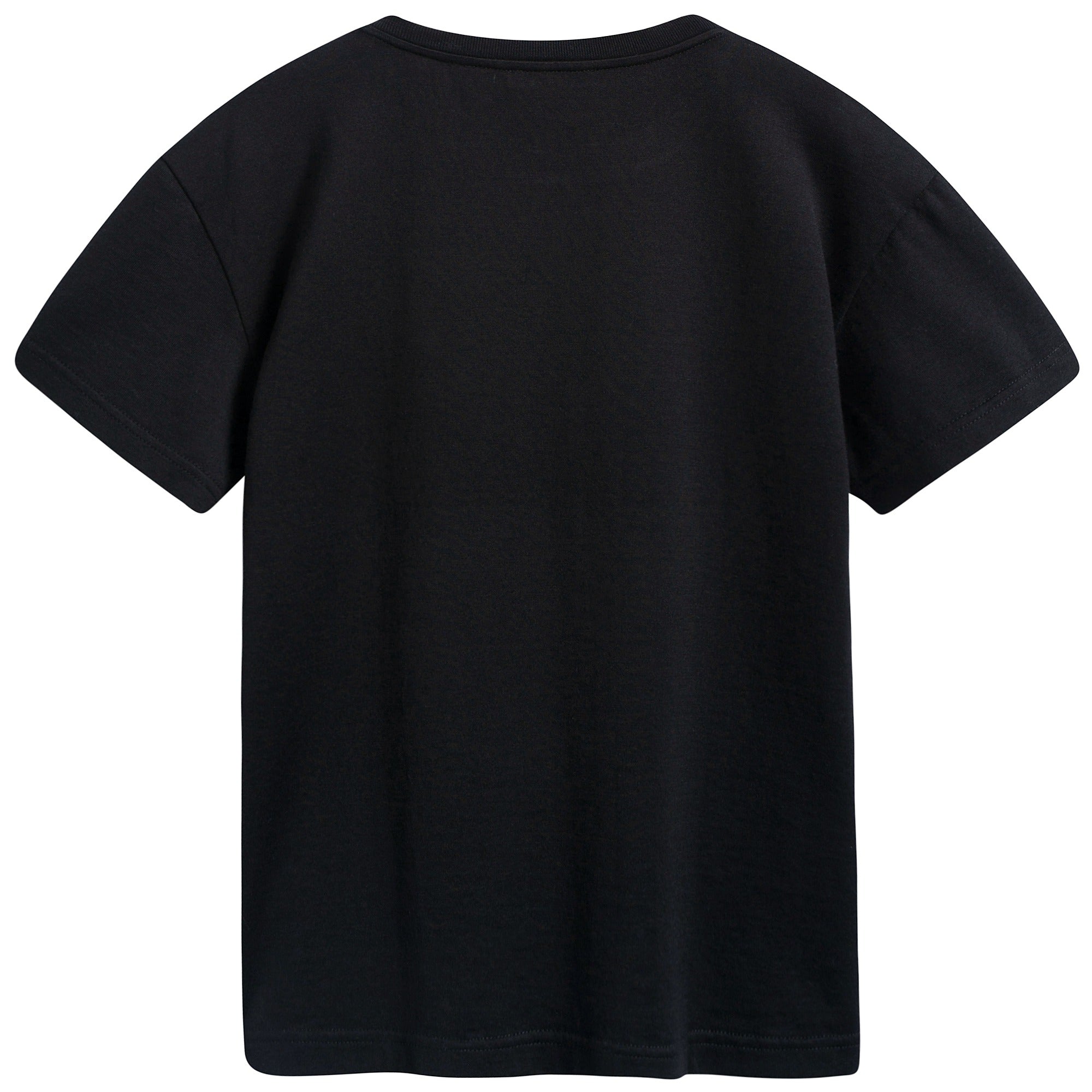 Boys & Girls Black Cotton T-shirt