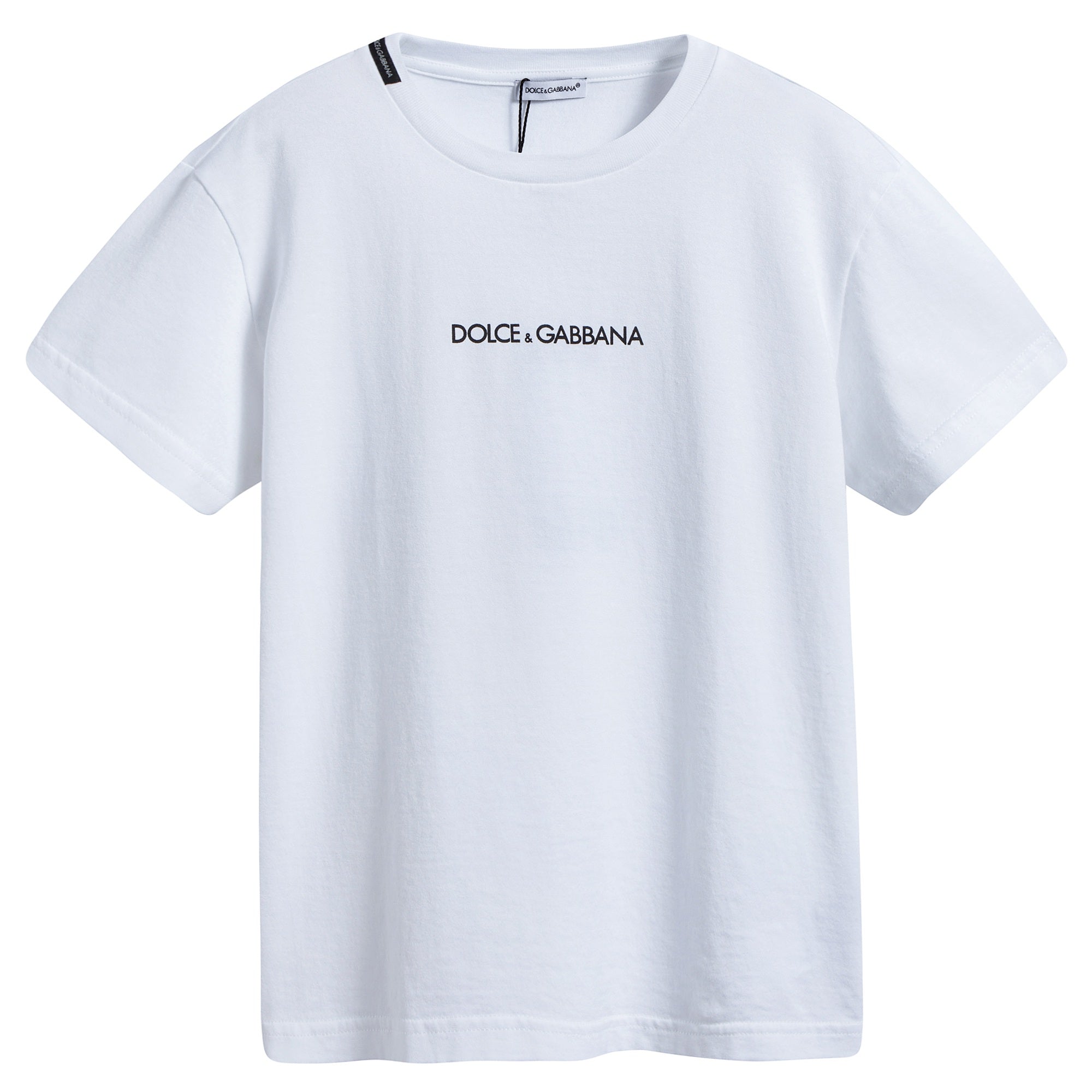 Boys & Girls White Cotton T-shirt