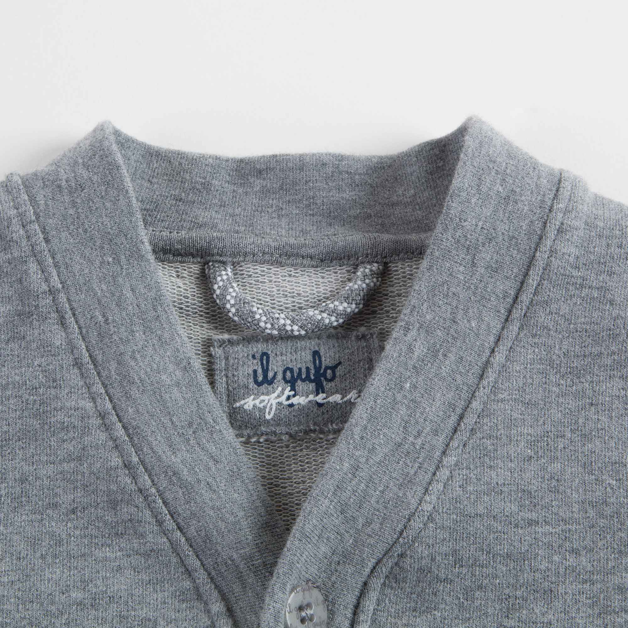 Baby Boys Steel Grey Cotton Jacket