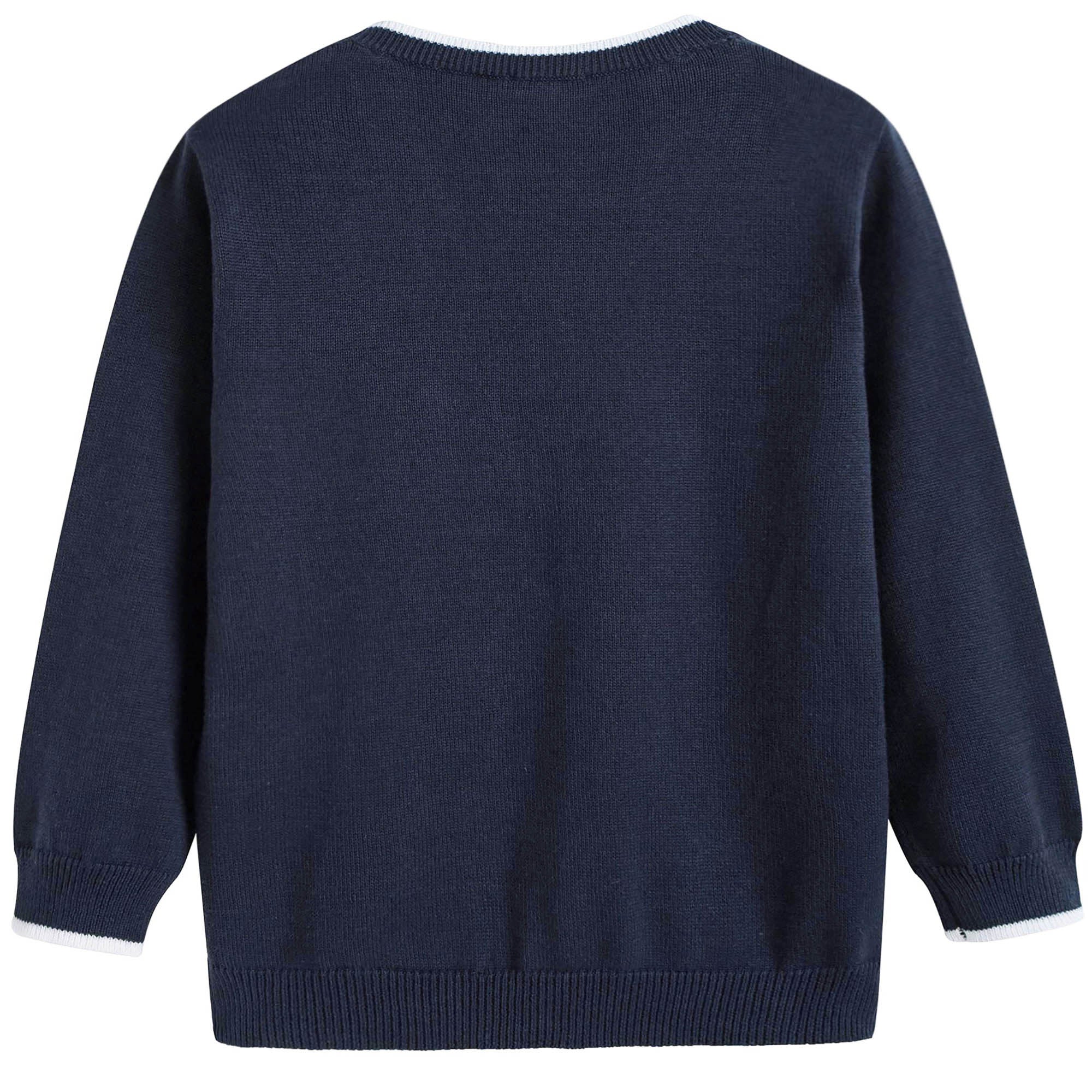 Boys Navy Blue Cotton Cardigan