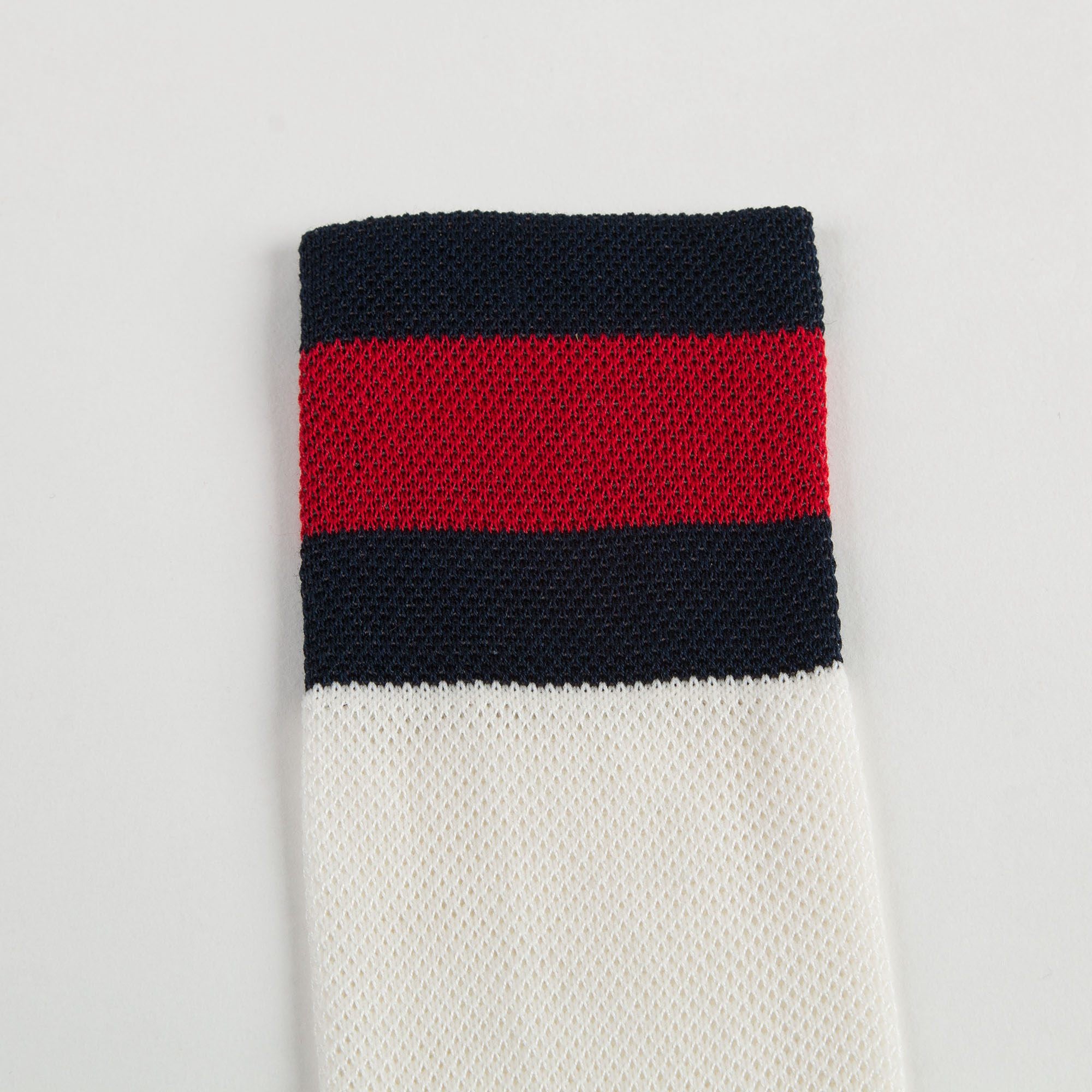 Boys & Girls White Sock With Red & Black Stripe