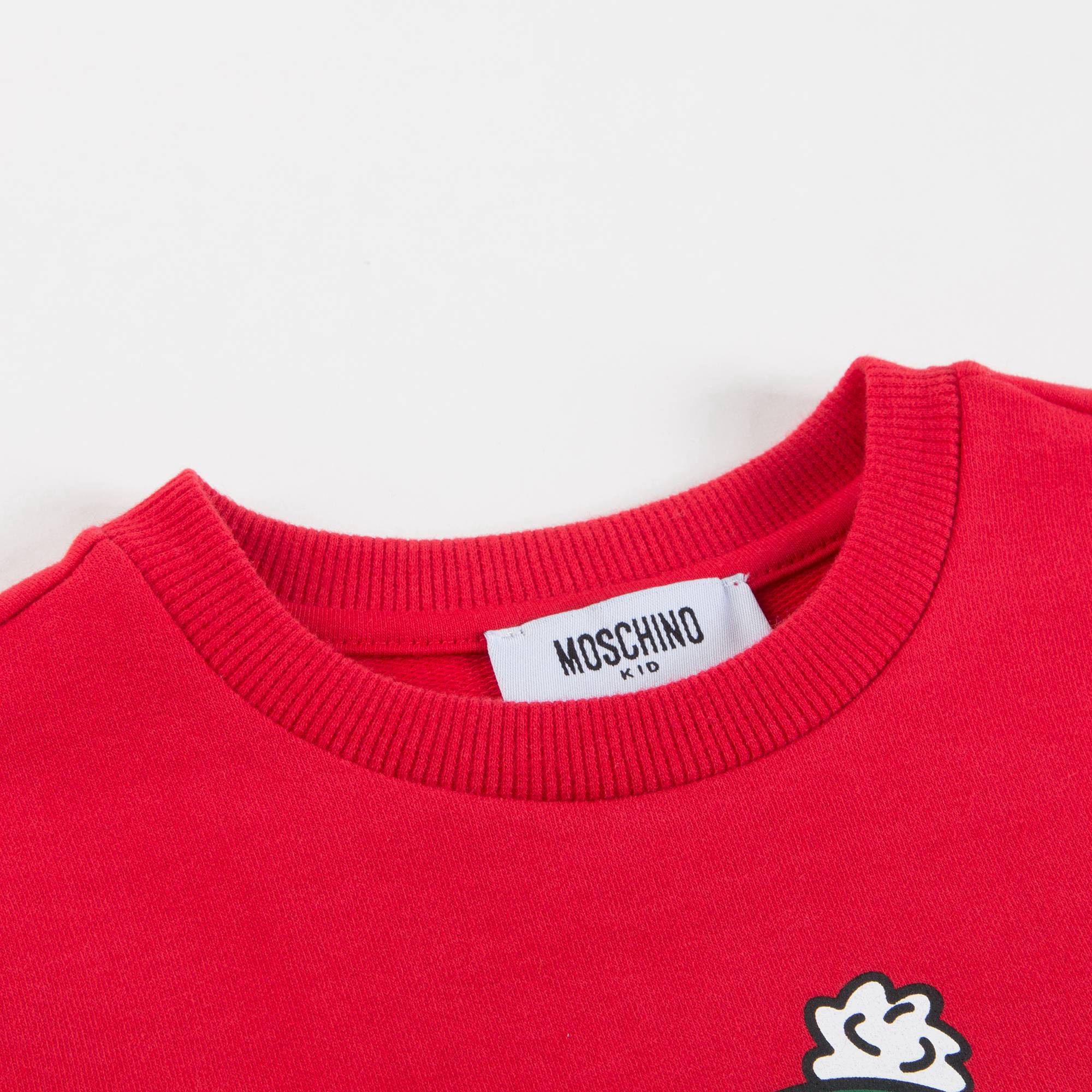 Boys & Girls Red Teddy Printed Sweatshirt