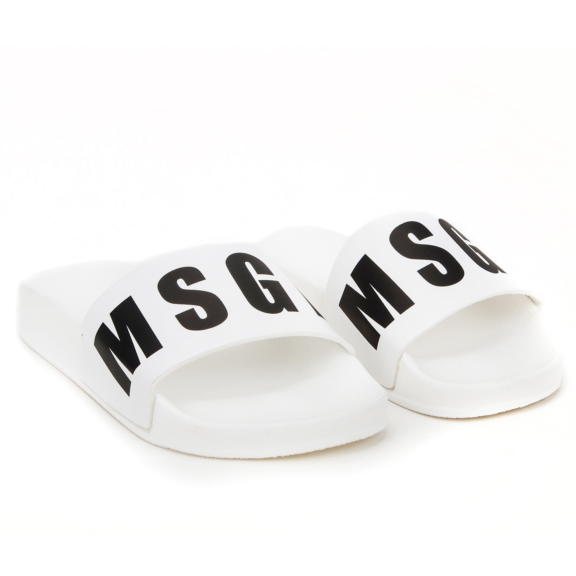 Boys & Girls White Logo Slippers