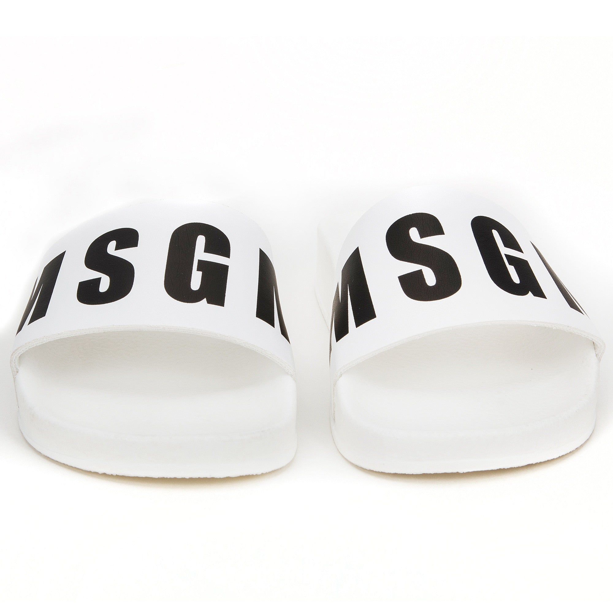 Boys & Girls White Logo Slippers