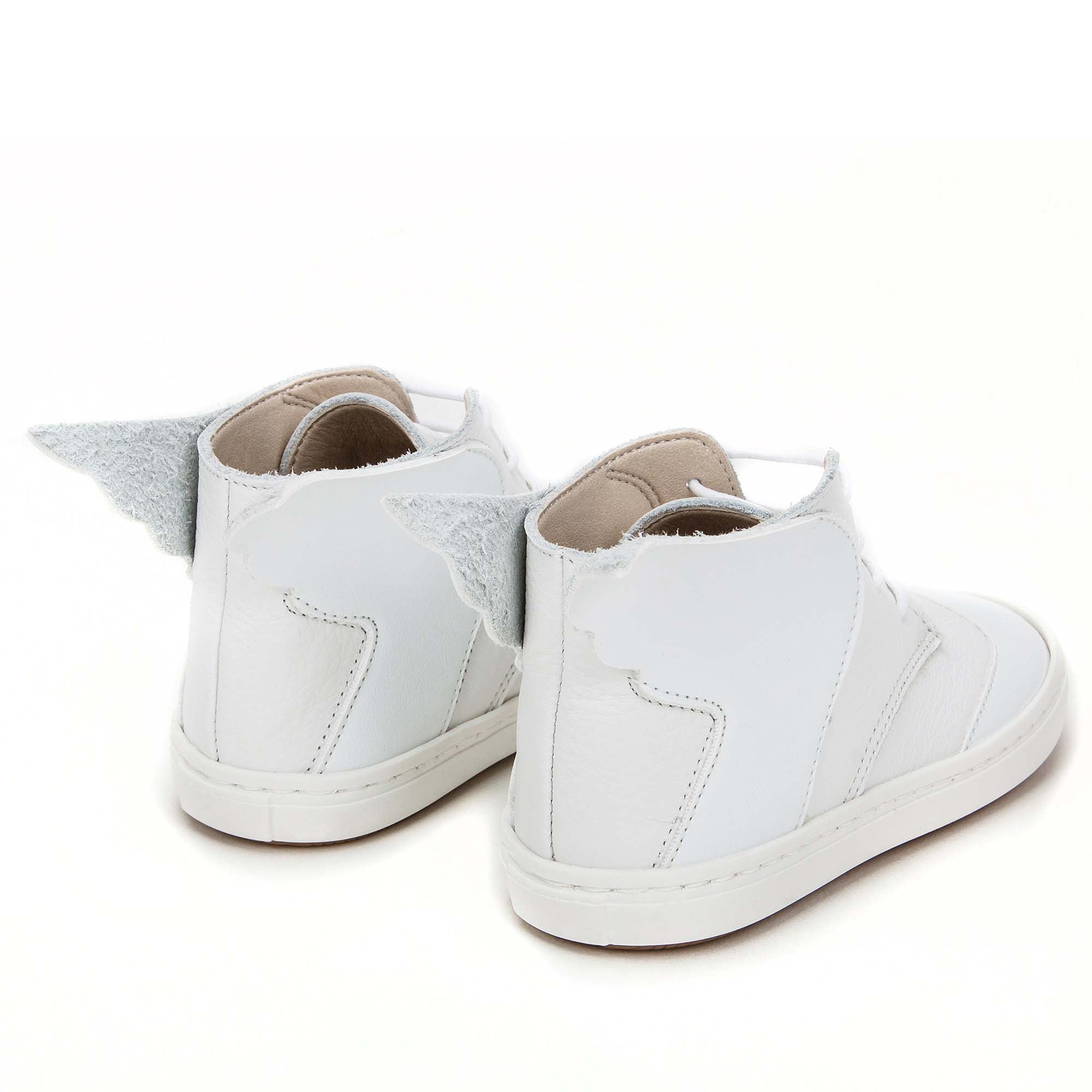 Boys White 'Hermes Wings' High-top Leather Boots