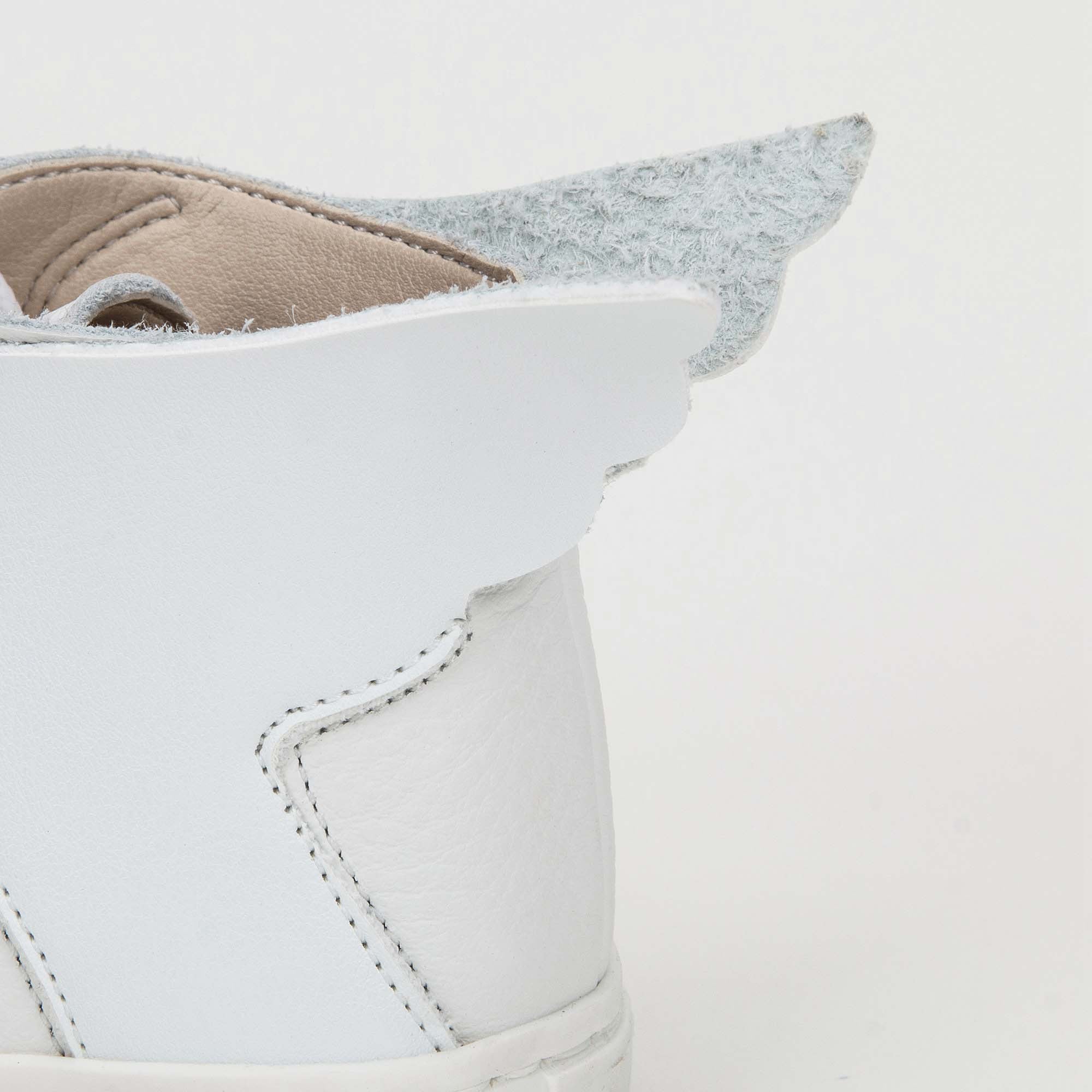 Boys White 'Hermes Wings' High-top Leather Boots