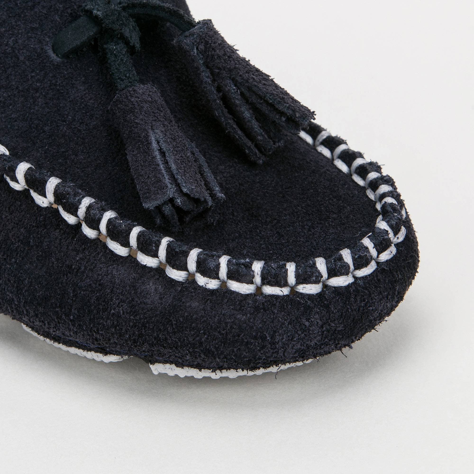 Boys & Girls Navy Blue Suede Leather Tasselled Loafers