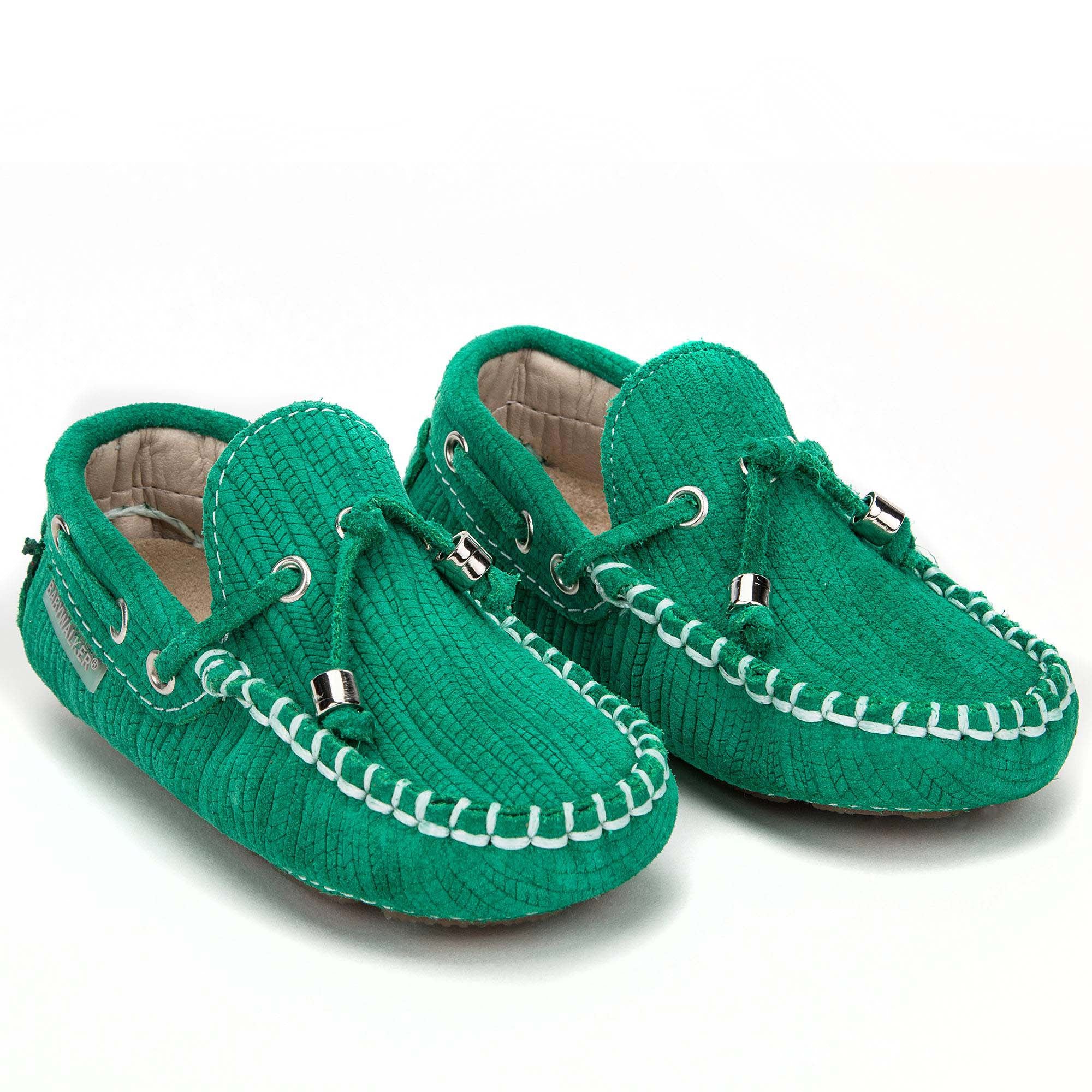 Boys & Girls Green Suede Leather Tasselled Loafers