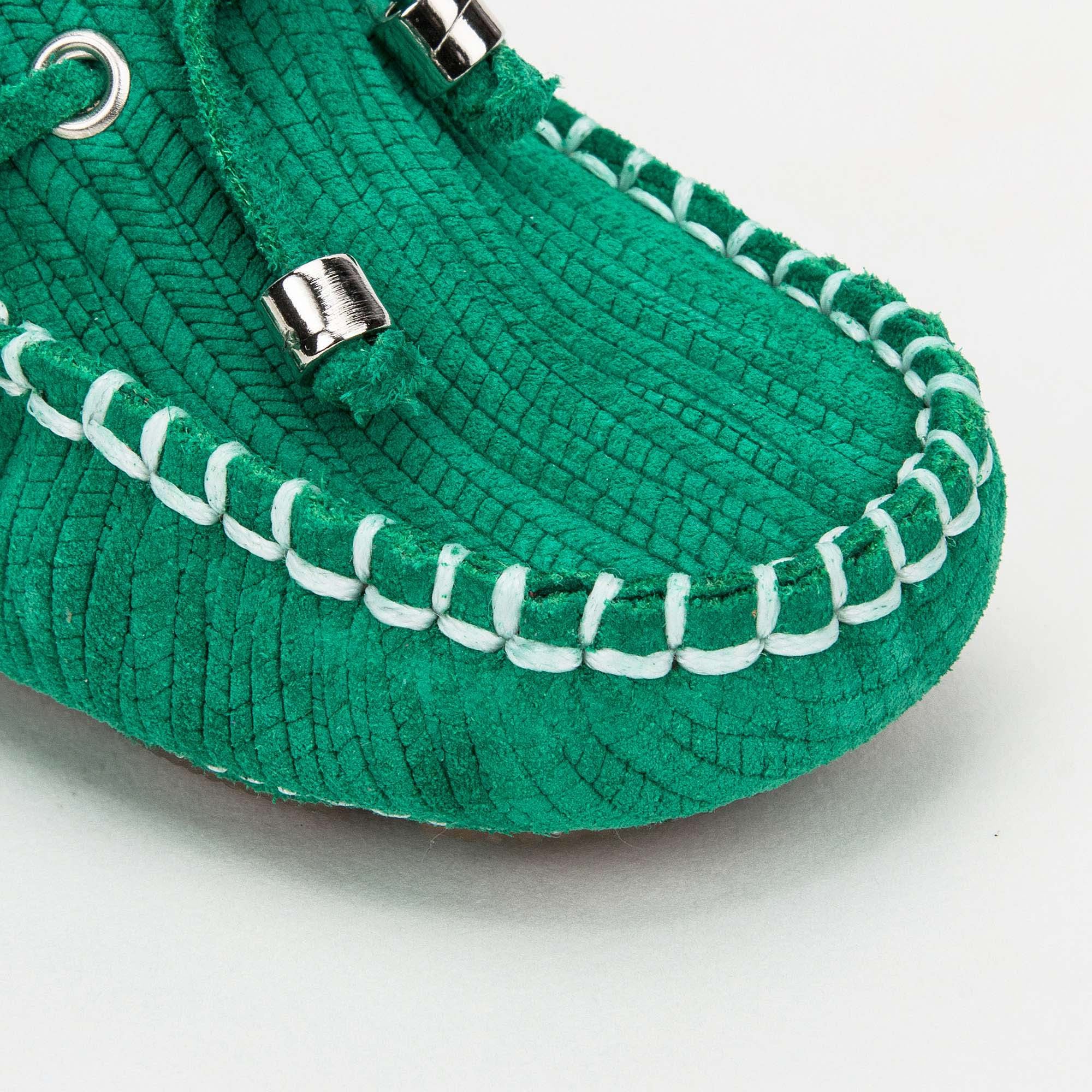 Boys & Girls Green Suede Leather Tasselled Loafers