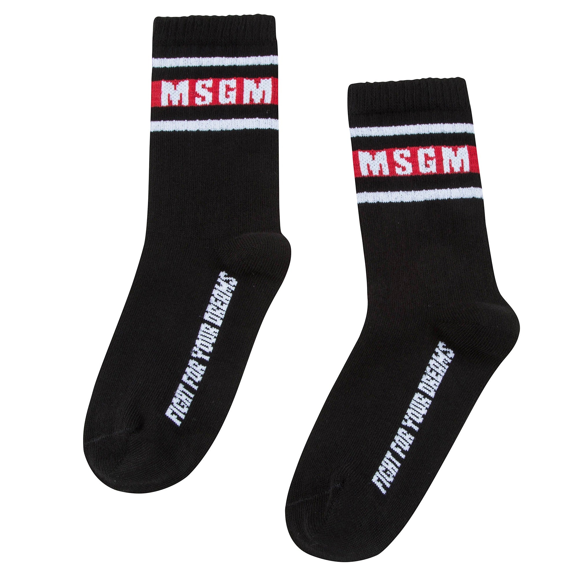 Boys & Girls Black Logo Cotton Socks