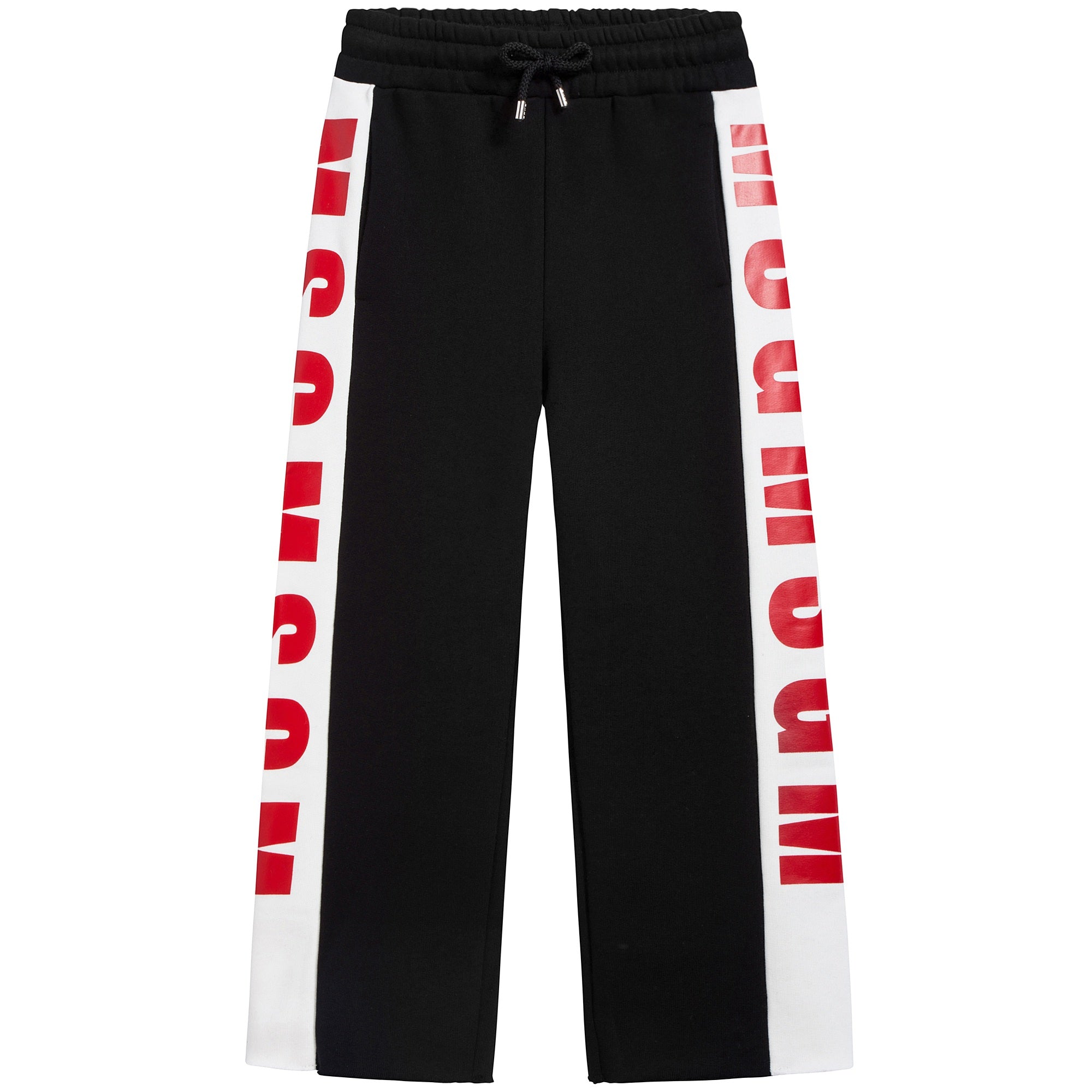 Boys Black Logo Cotton Trousers