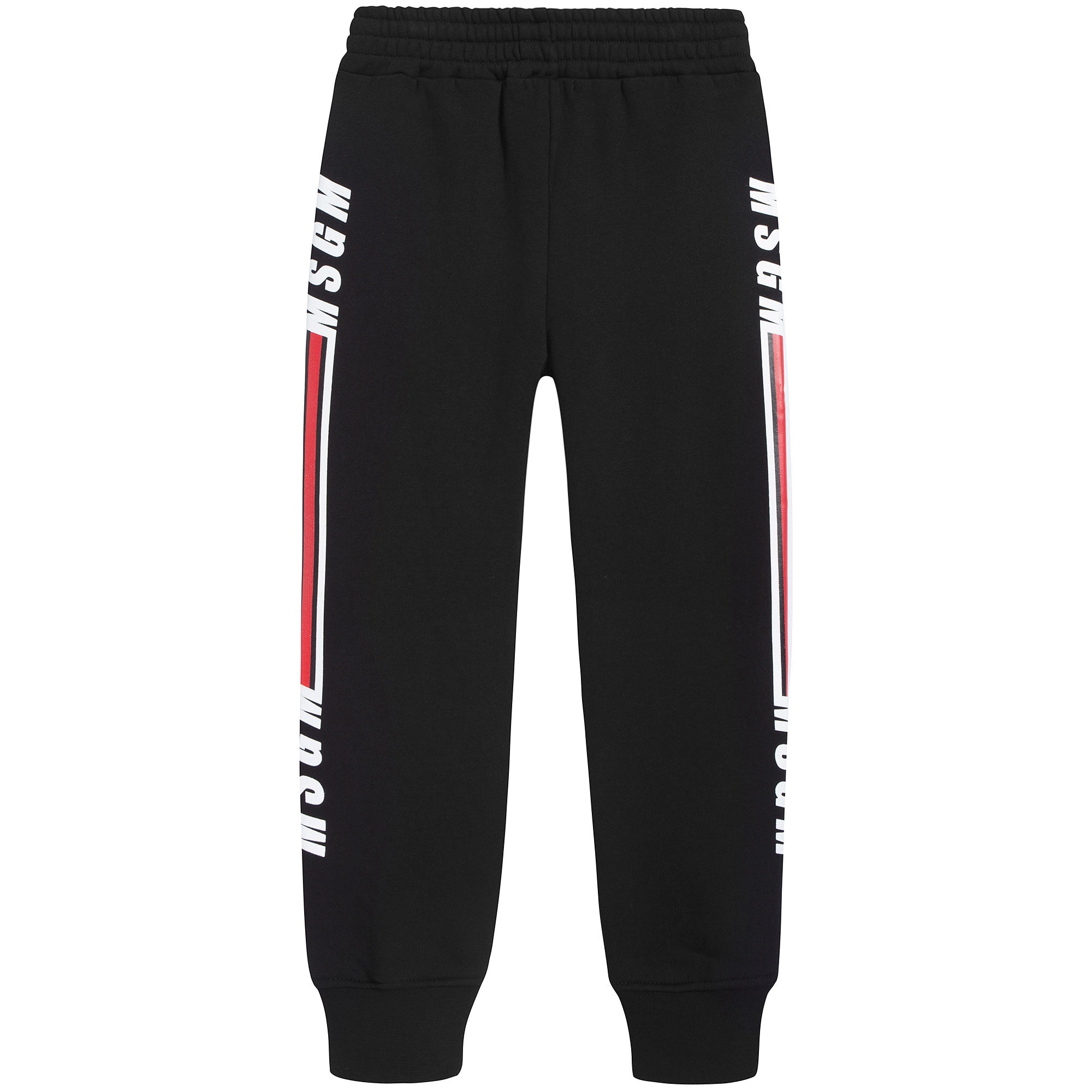 Boys Black Logo Cotton Trousers