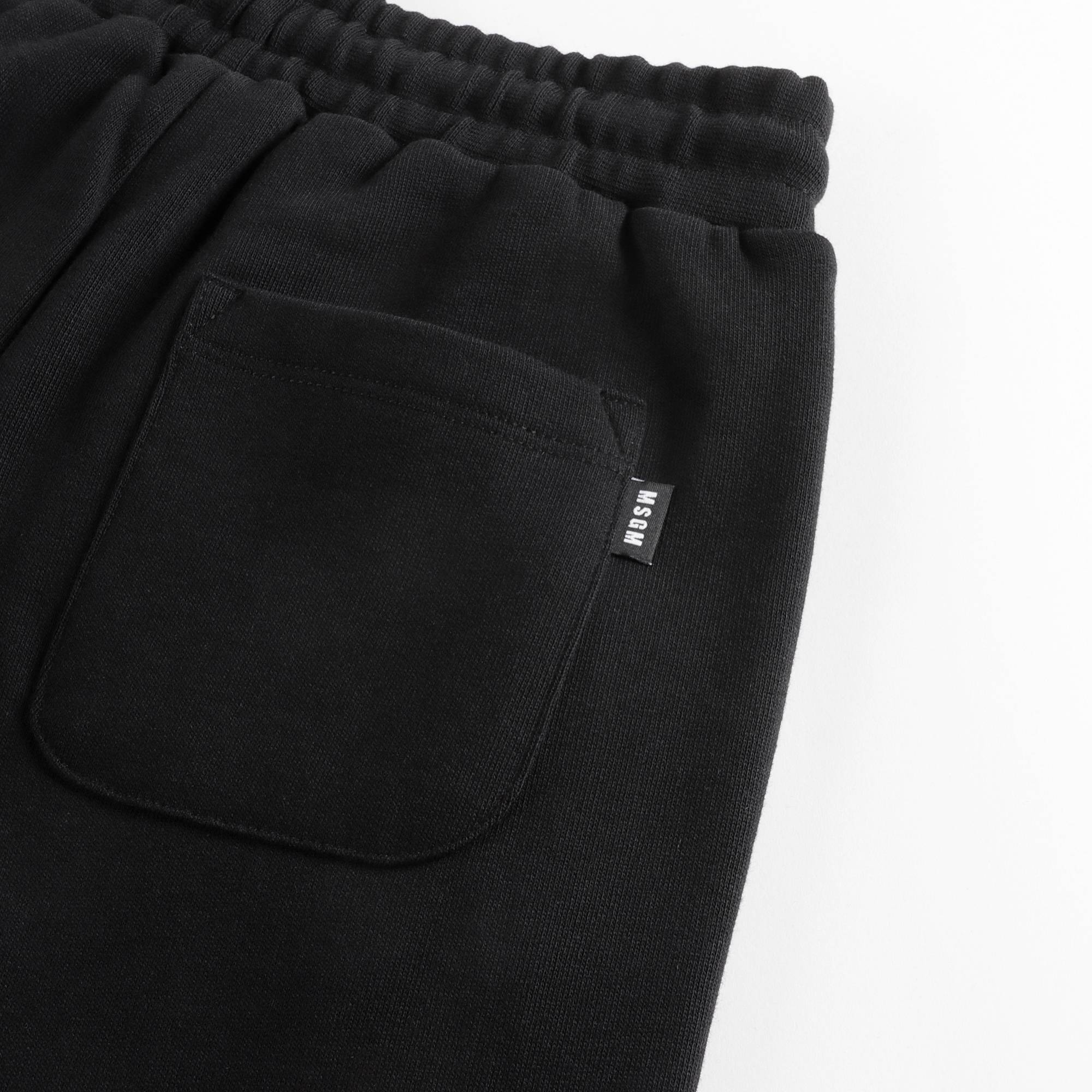 Boys Black Logo Cotton Trousers