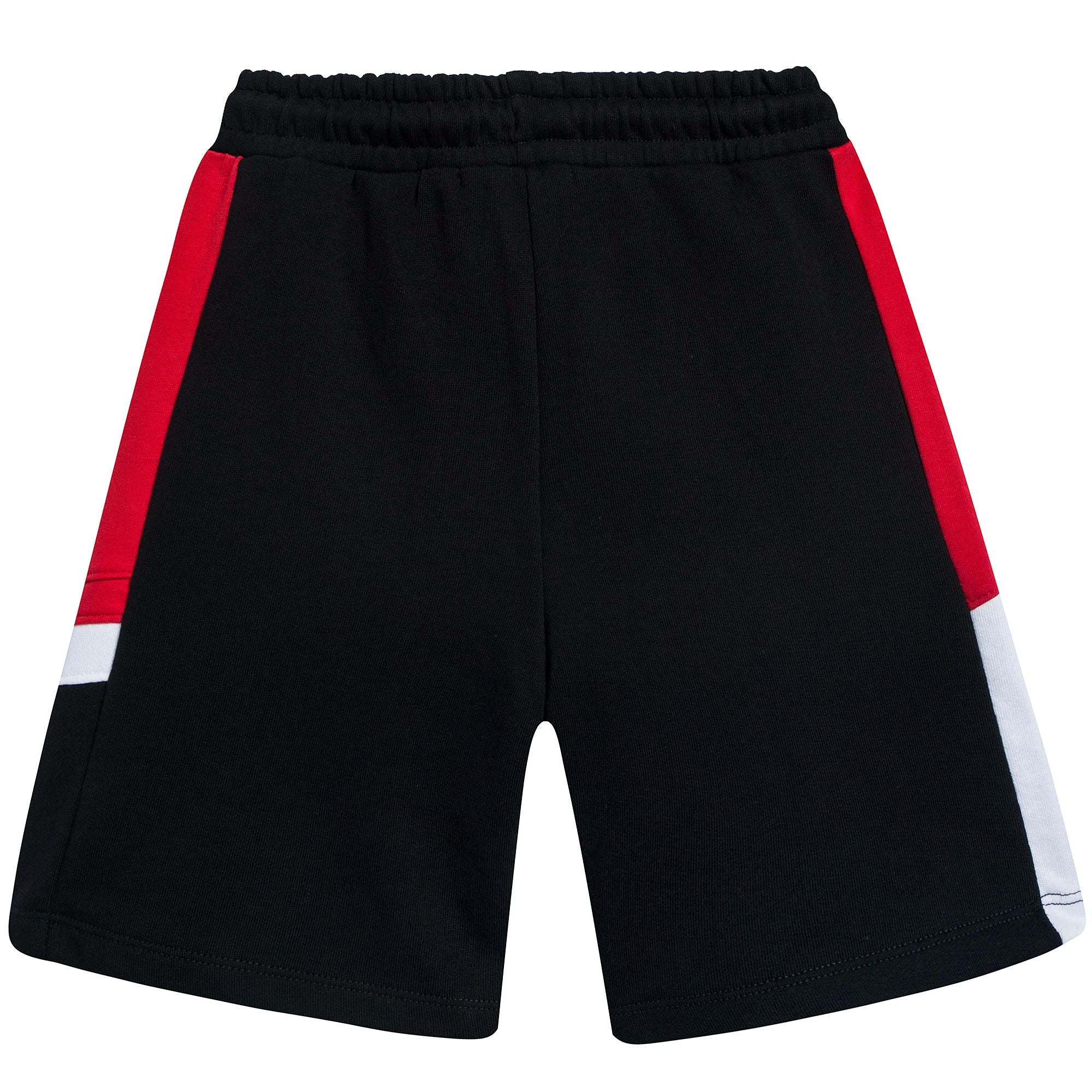 Boys Black Cotton Fleece Shorts