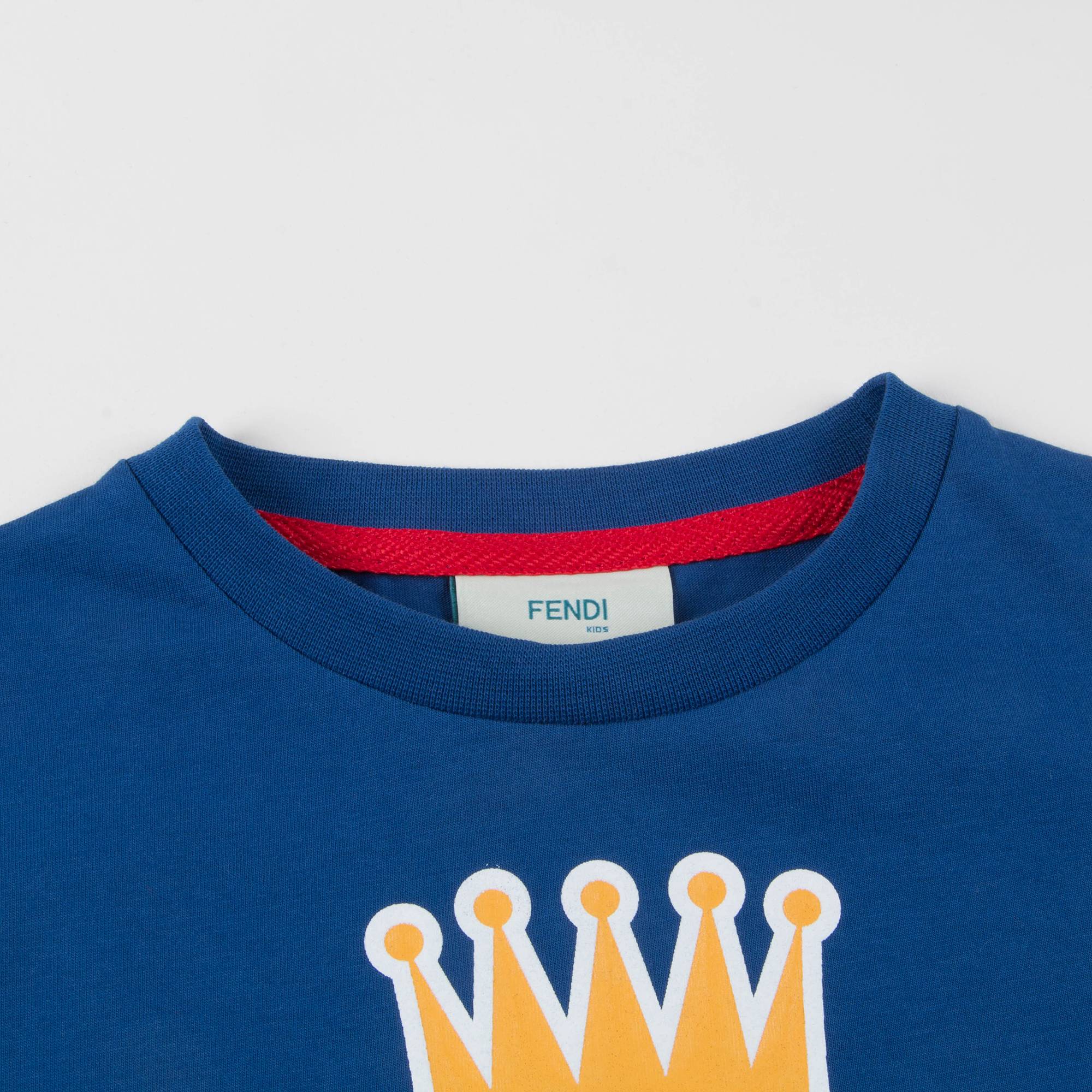 Boys Blue Printed Cotton T-shirt