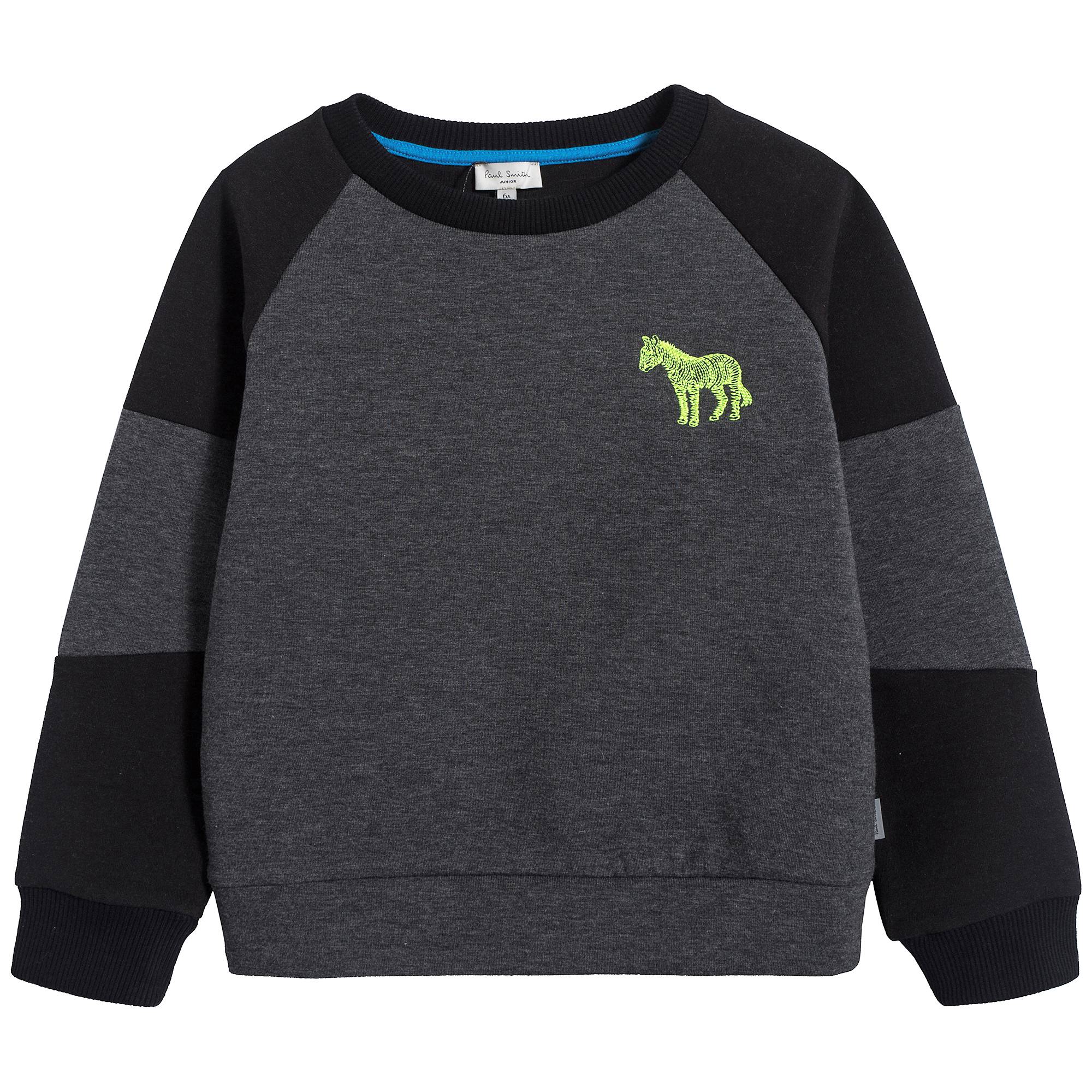 Boys Marl Grey Anthracite Cotton Sweatshirt