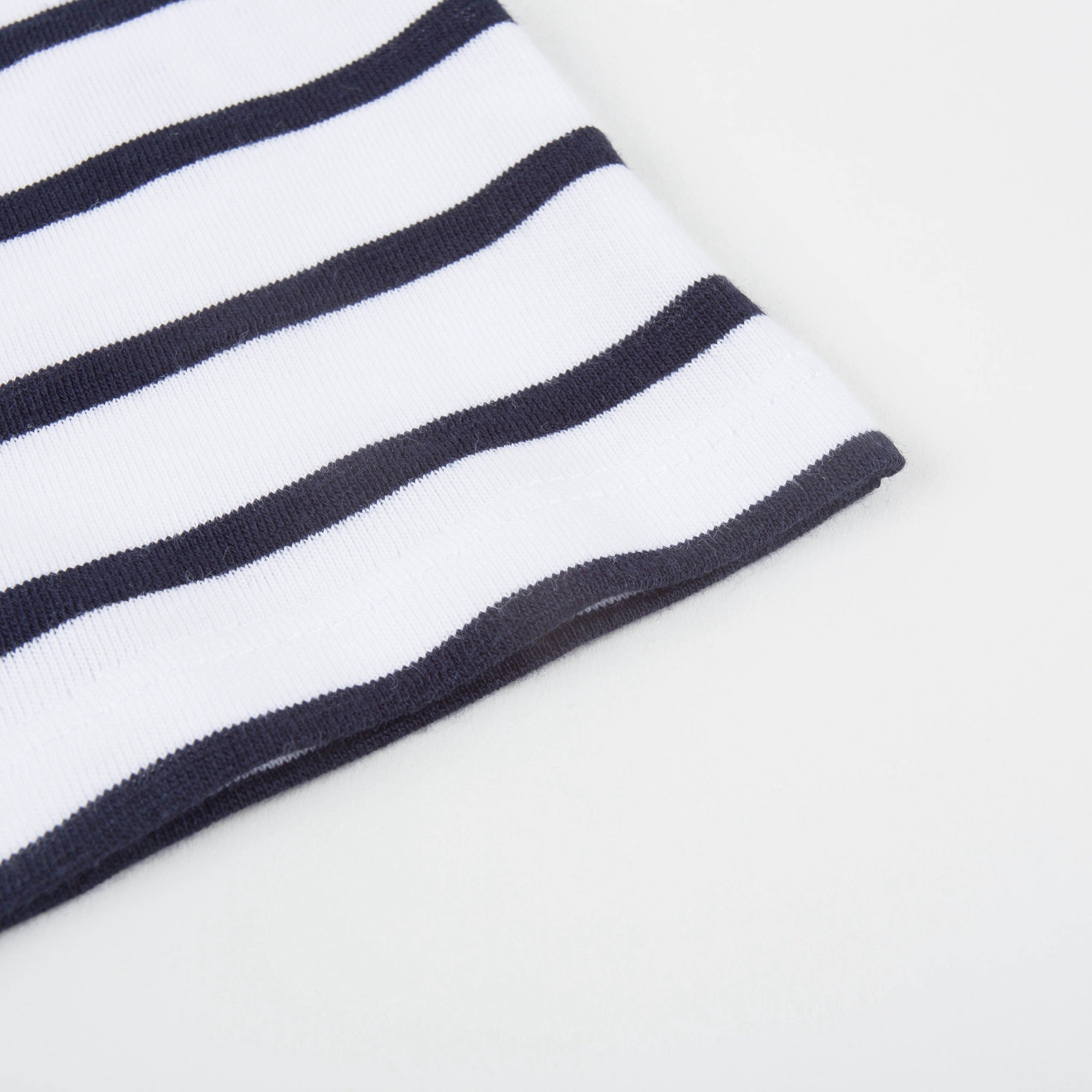 Baby Boys White & Black Striped Cotton T-shirt