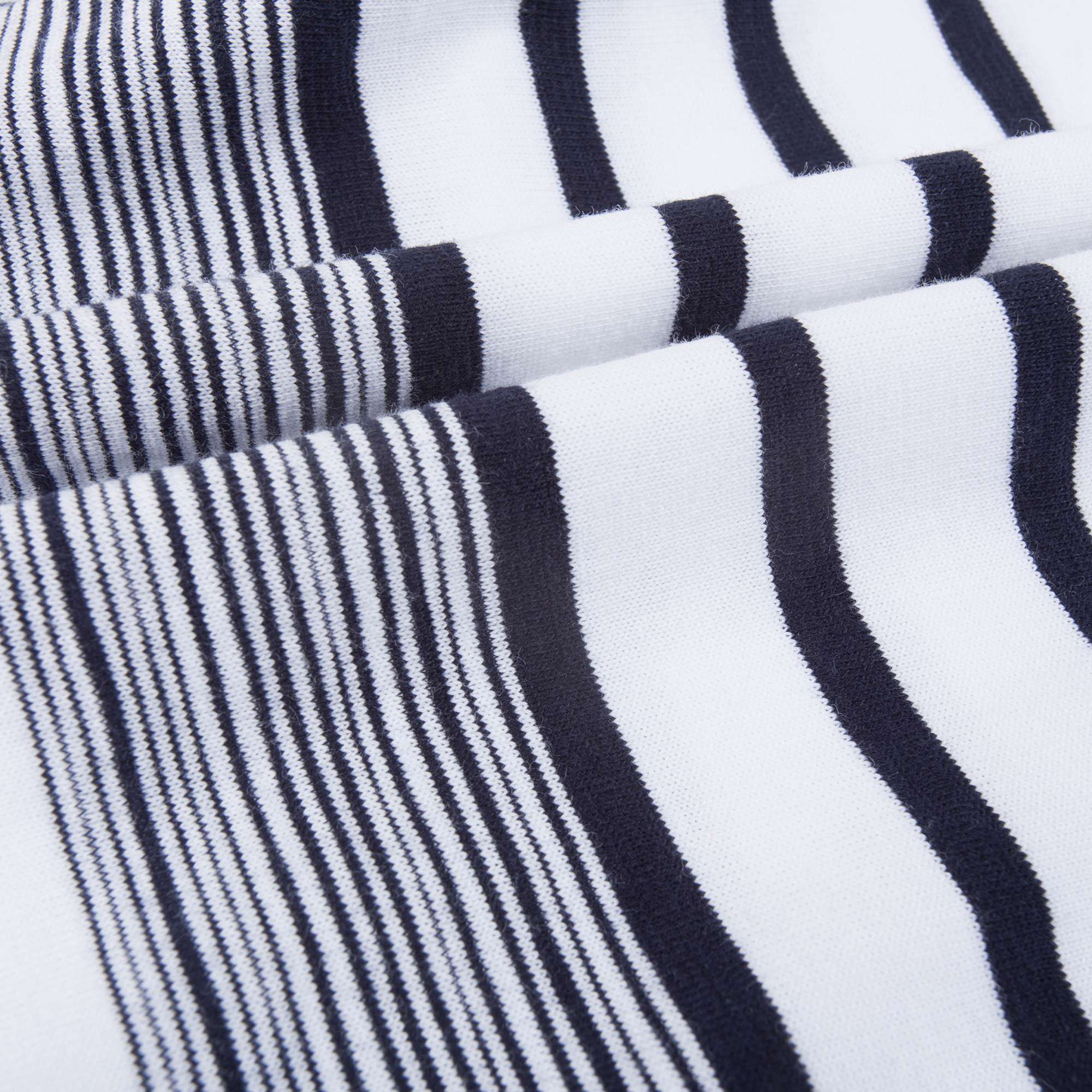 Baby Boys White & Black Striped Cotton T-shirt