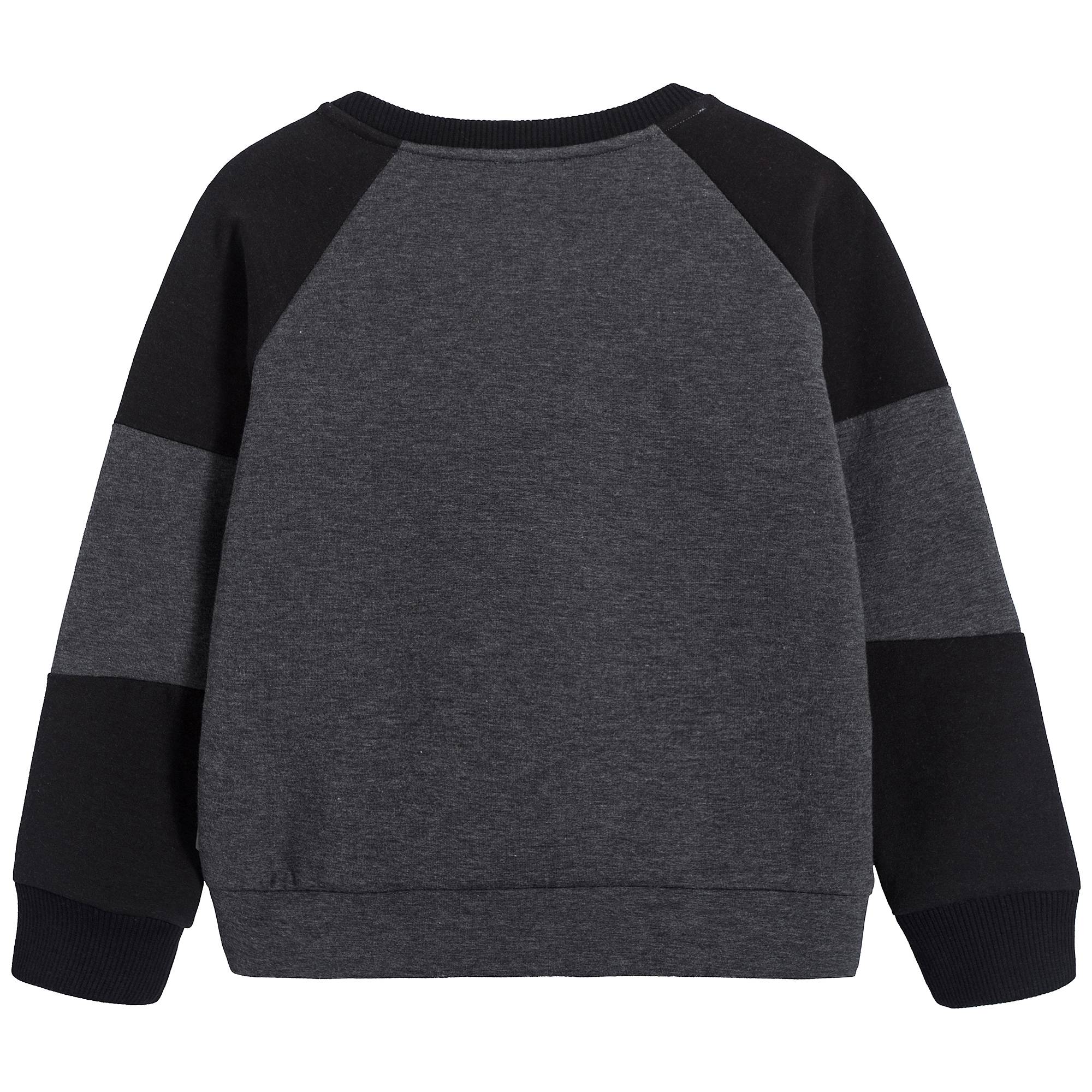 Boys Marl Grey Anthracite Cotton Sweatshirt