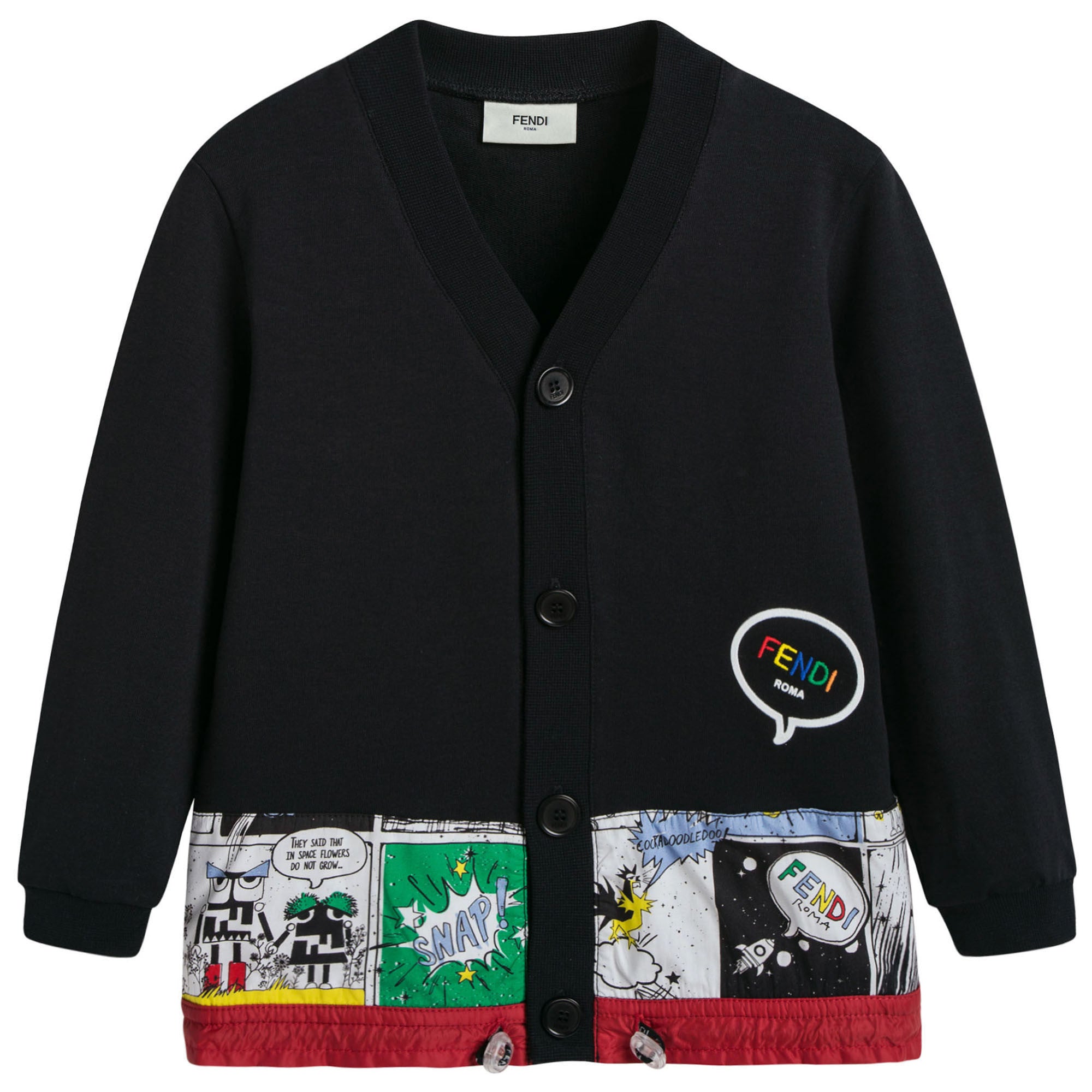 Boys Black Cotton Cardigan