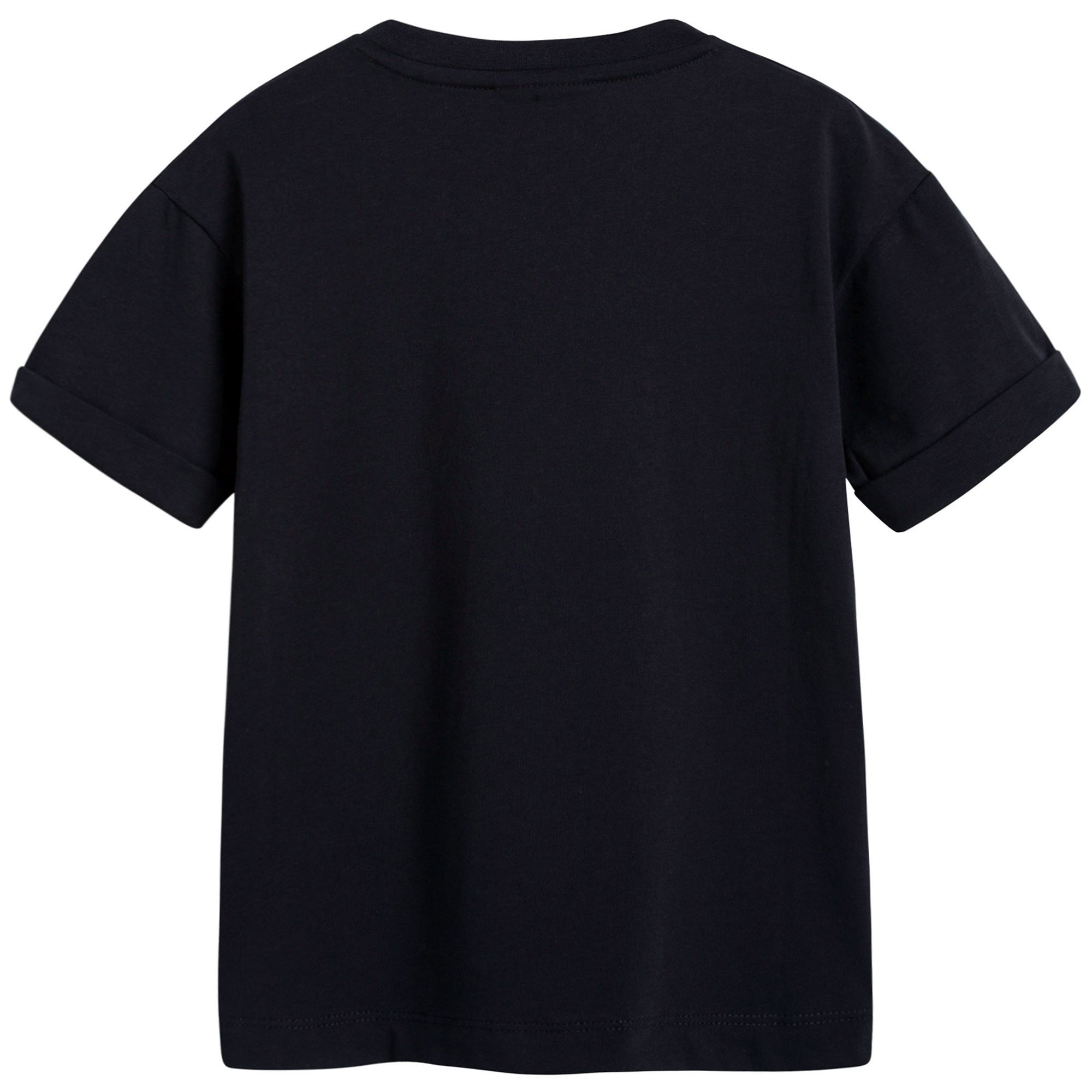 Boys Black Logo Cotton T-Shirt