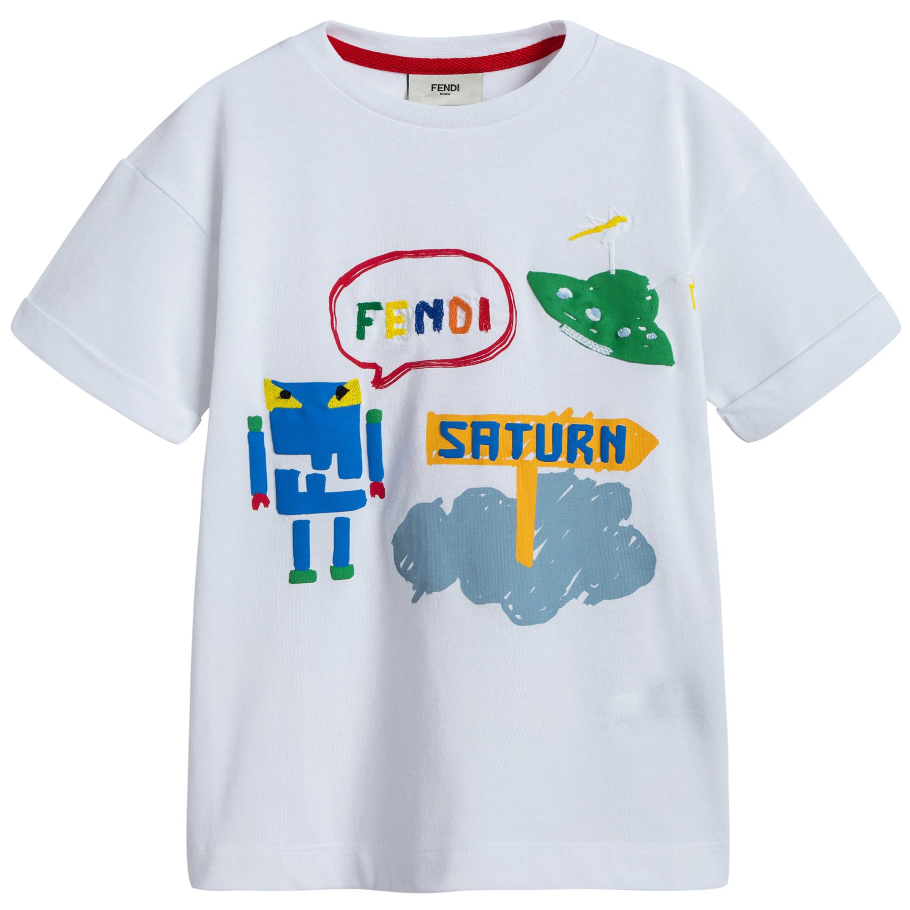 Boys White Logo Cotton T-Shirt