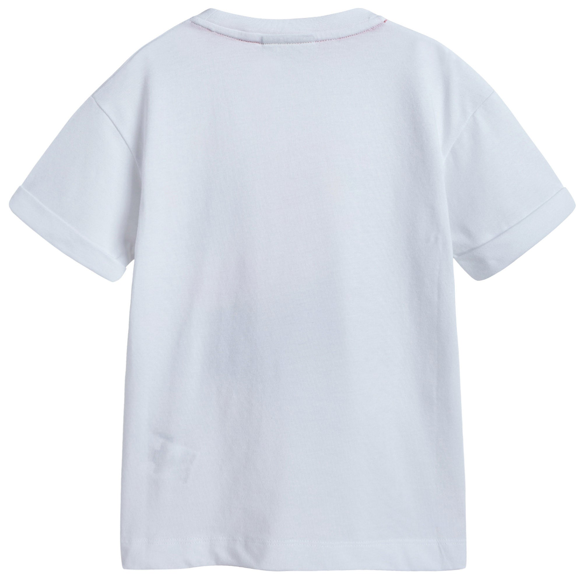 Boys White Logo Cotton T-Shirt