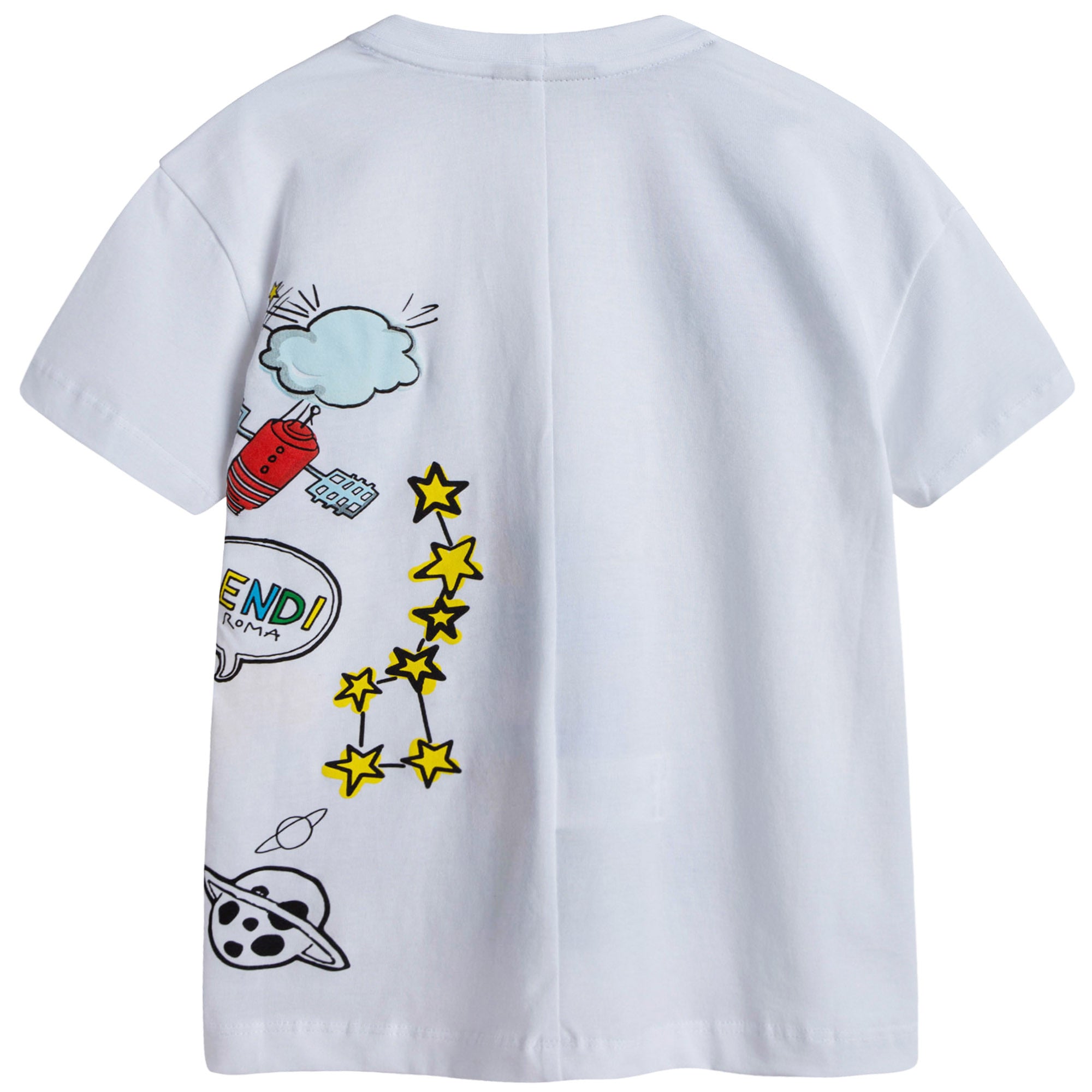 Boys White Monster Robot T-Shirt