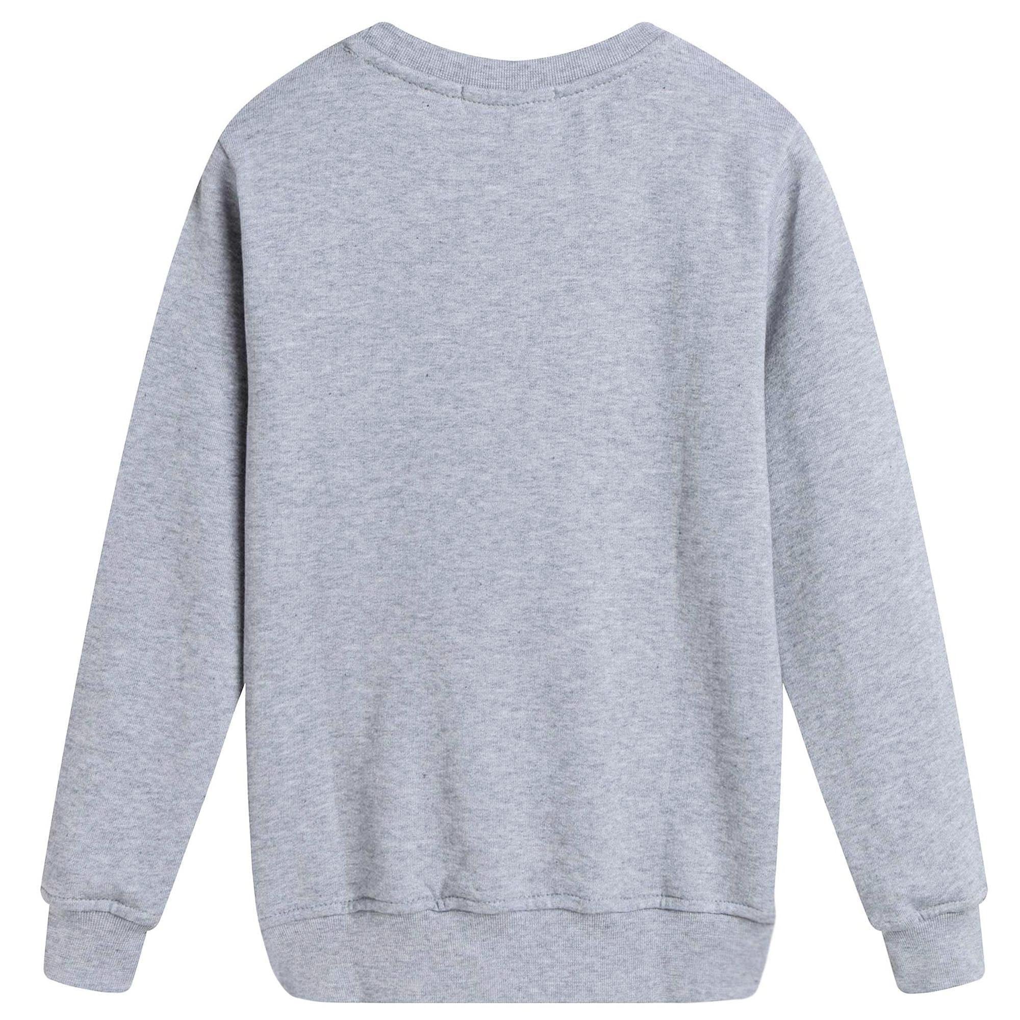 Boys Grey Cotton Sweatshirt With Black Star Trims - CÉMAROSE | Children's Fashion Store - 2