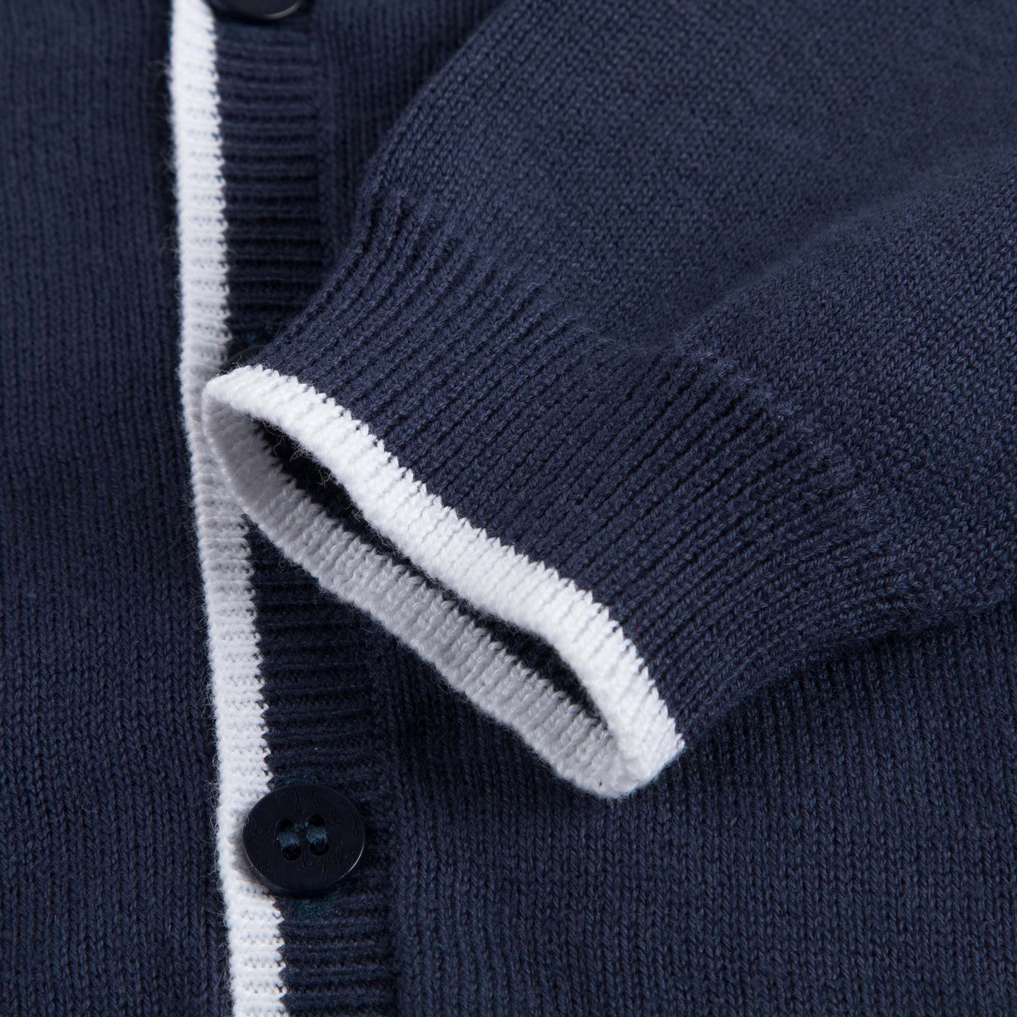 Boys Navy Blue Cotton Cardigan