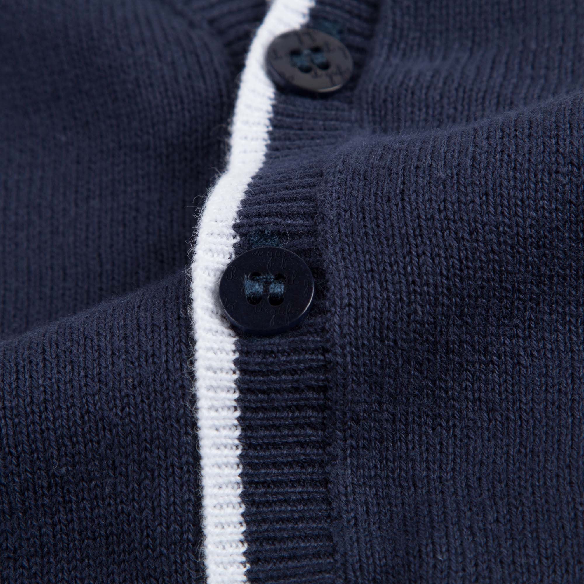 Boys Navy Blue Cotton Cardigan