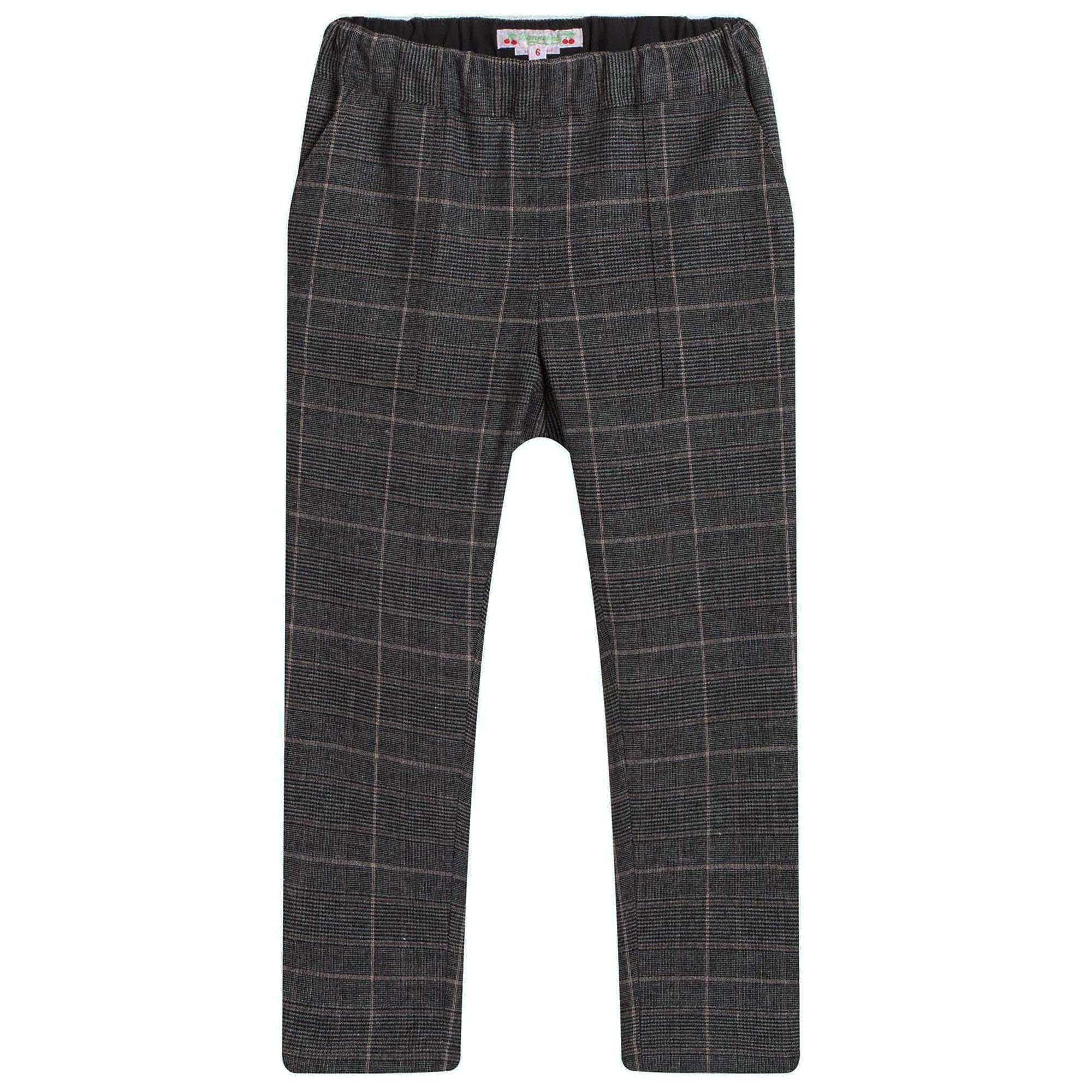 Girls Black Check Wool Trouser - CÉMAROSE | Children's Fashion Store - 1