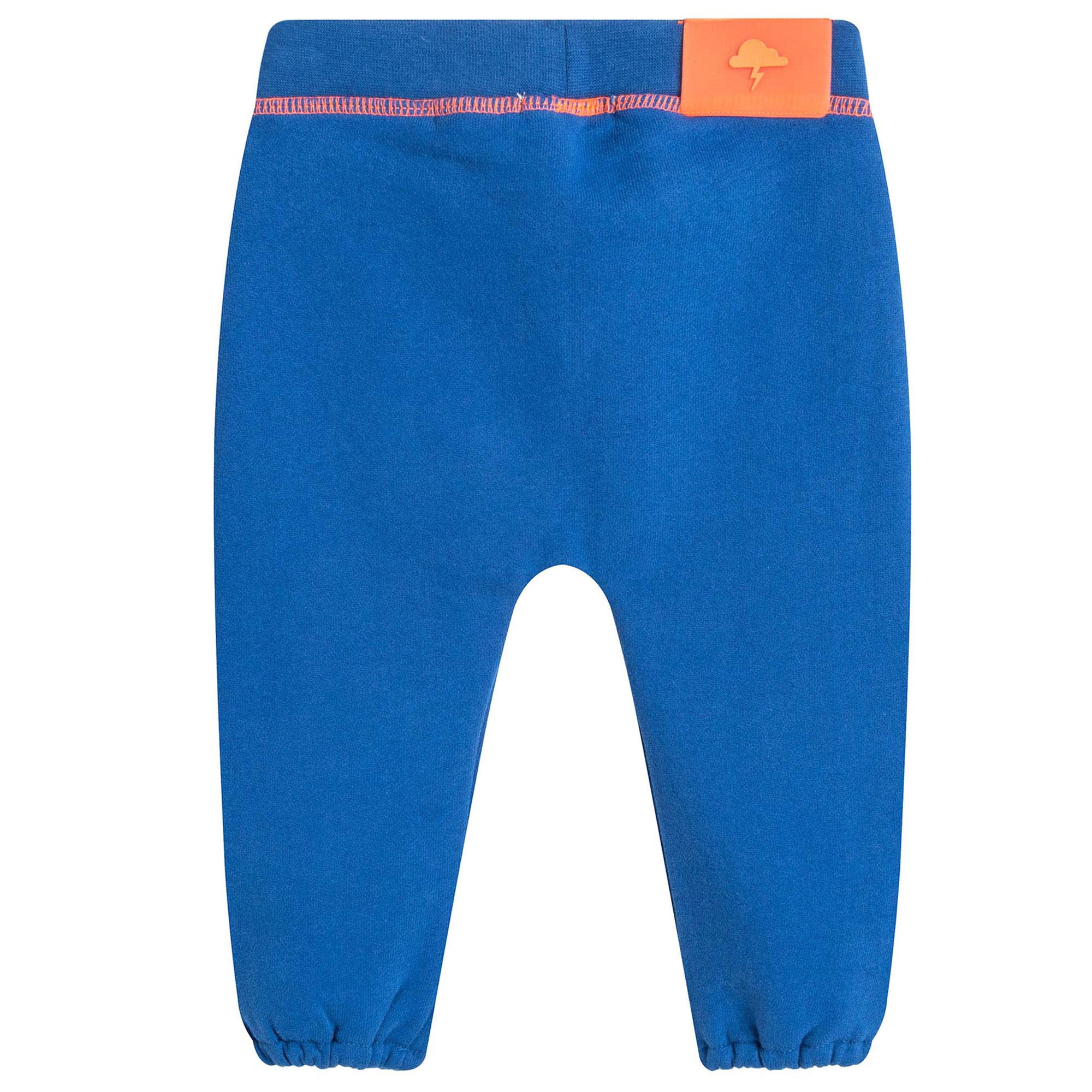 Baby Boys Wave Blue Rib Cuffs Cotton Trouser - CÉMAROSE | Children's Fashion Store - 2