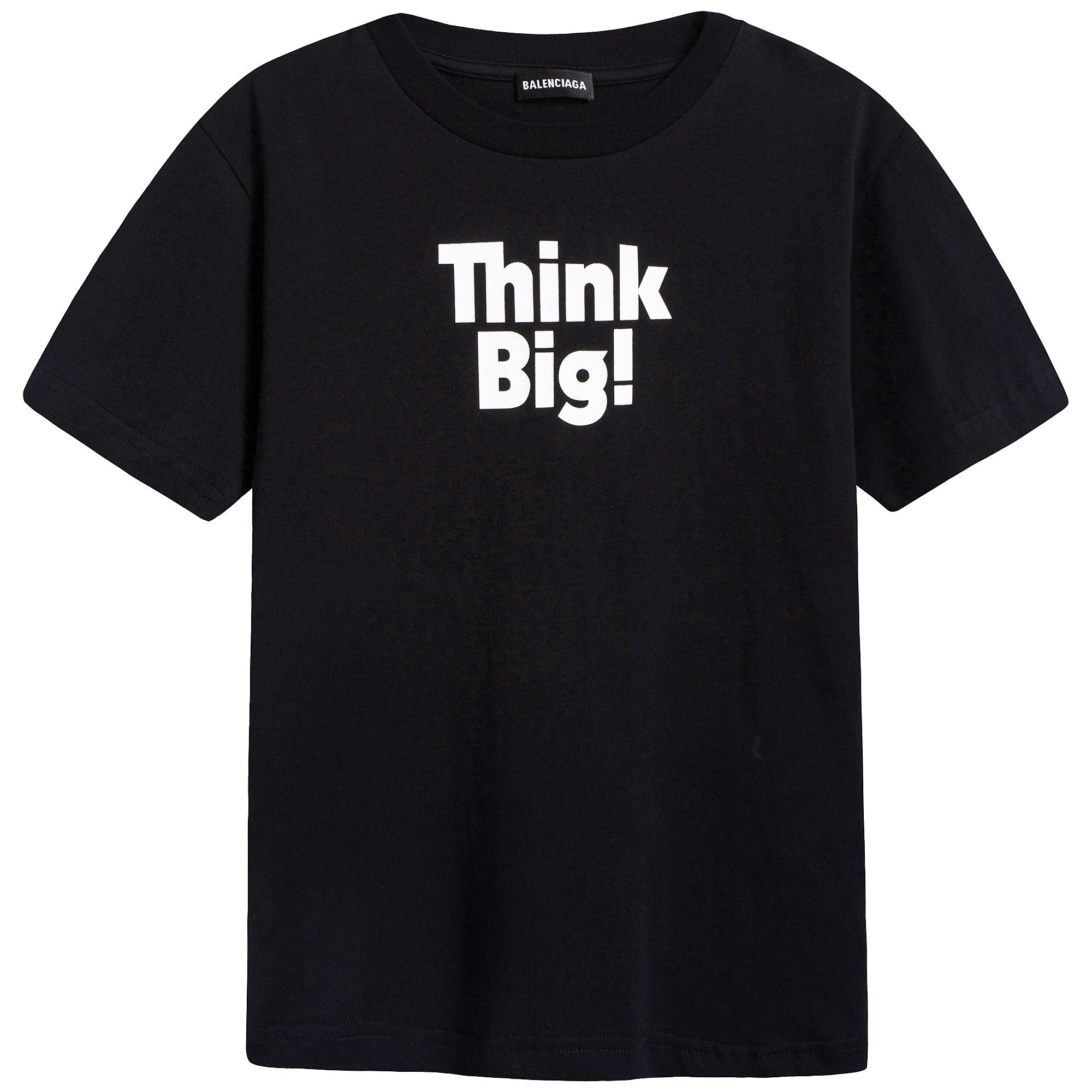 Boys Black "Think Big" Cotton T-shirt