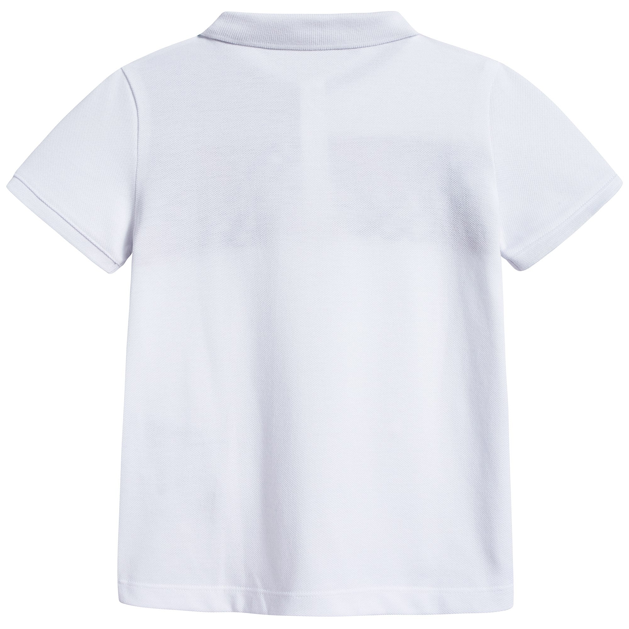 Boys White Cotton Polo Shirt